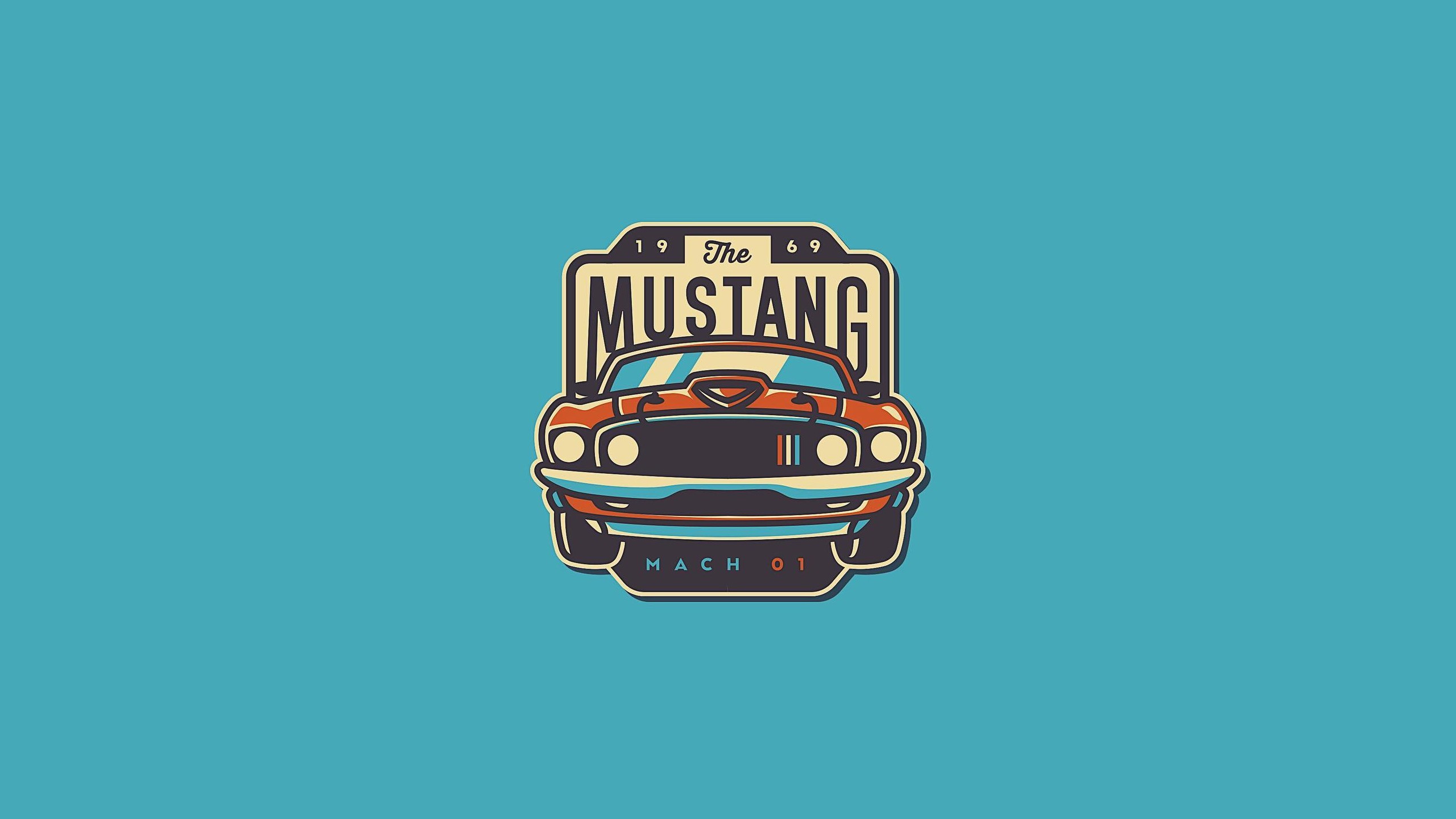 1969 Ford Mustang Mach 1 illustration HD Wallpaper