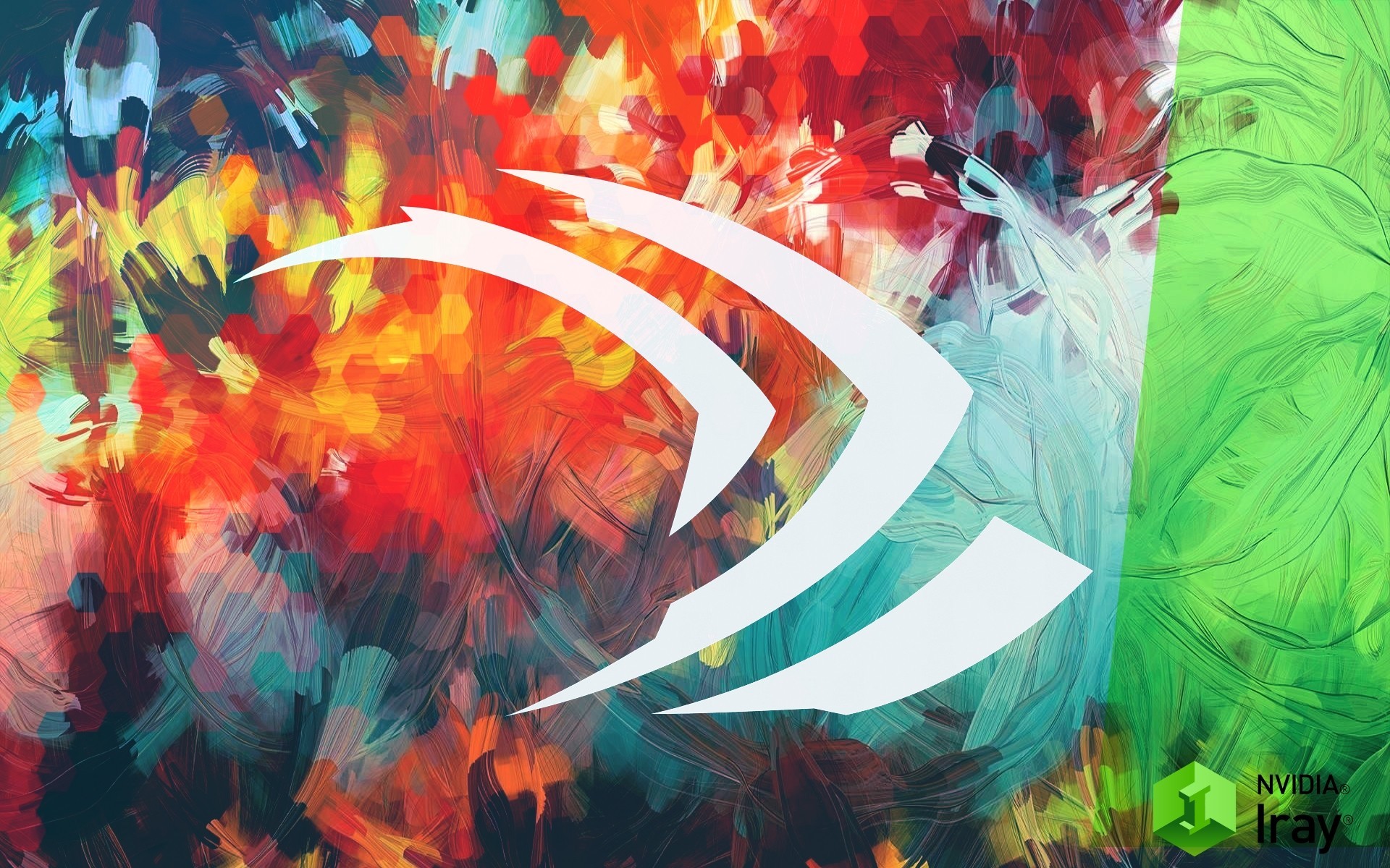 NVIDIA Iray abstract colorful logo HD Wallpaper