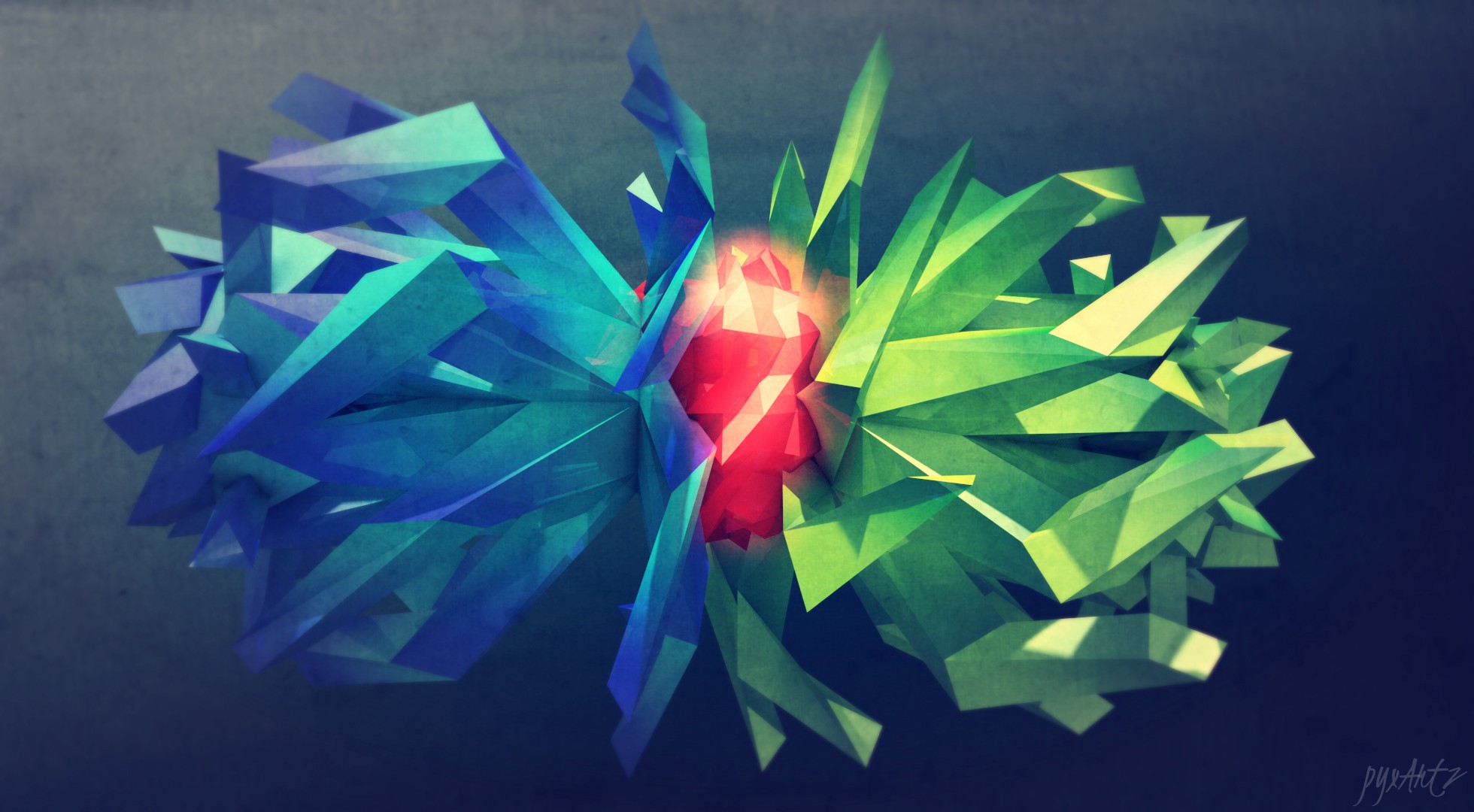 Abstract 3D geometric crystal formation HD Wallpaper