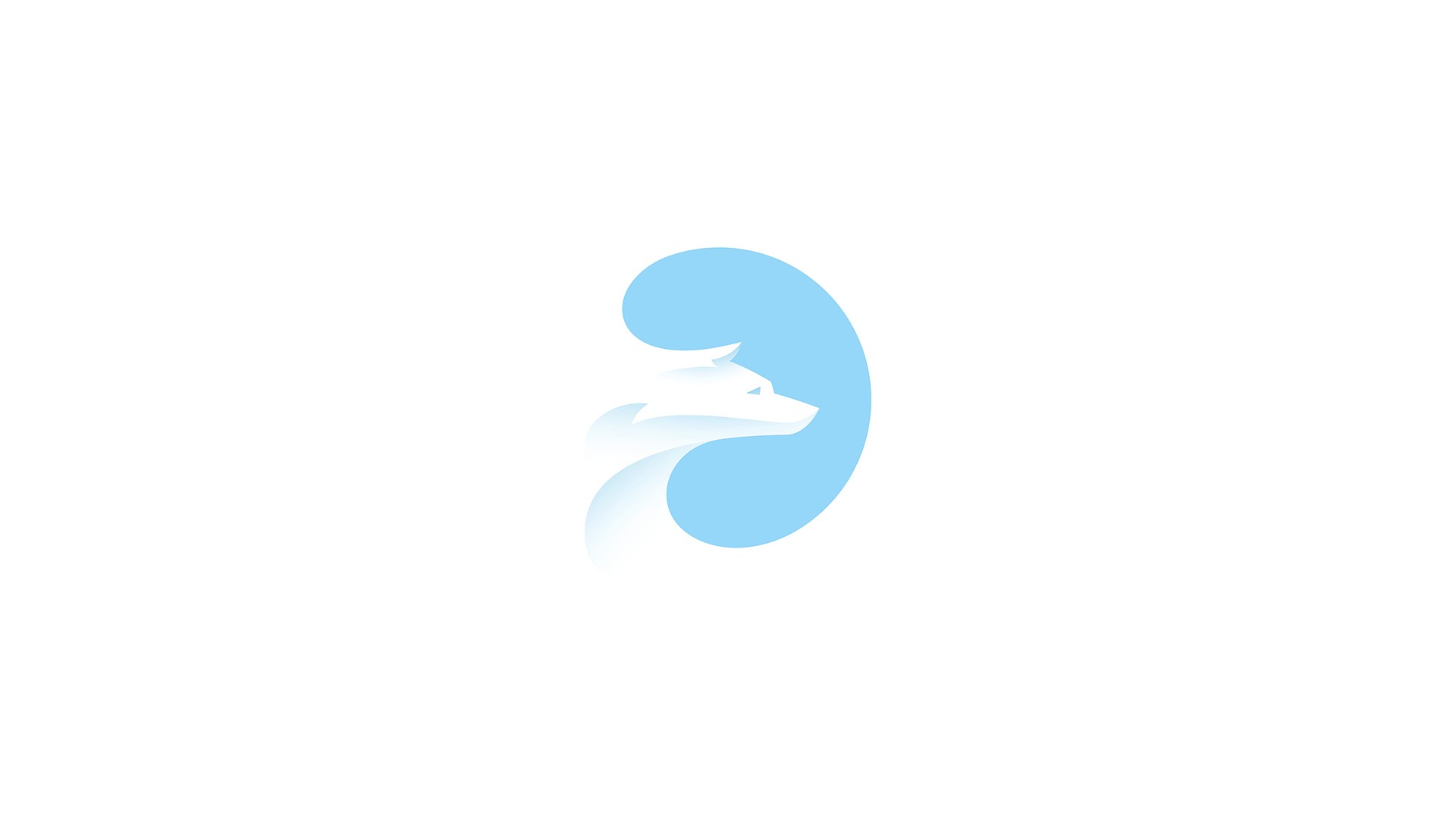 White wolf head in blue circle logo HD Wallpaper