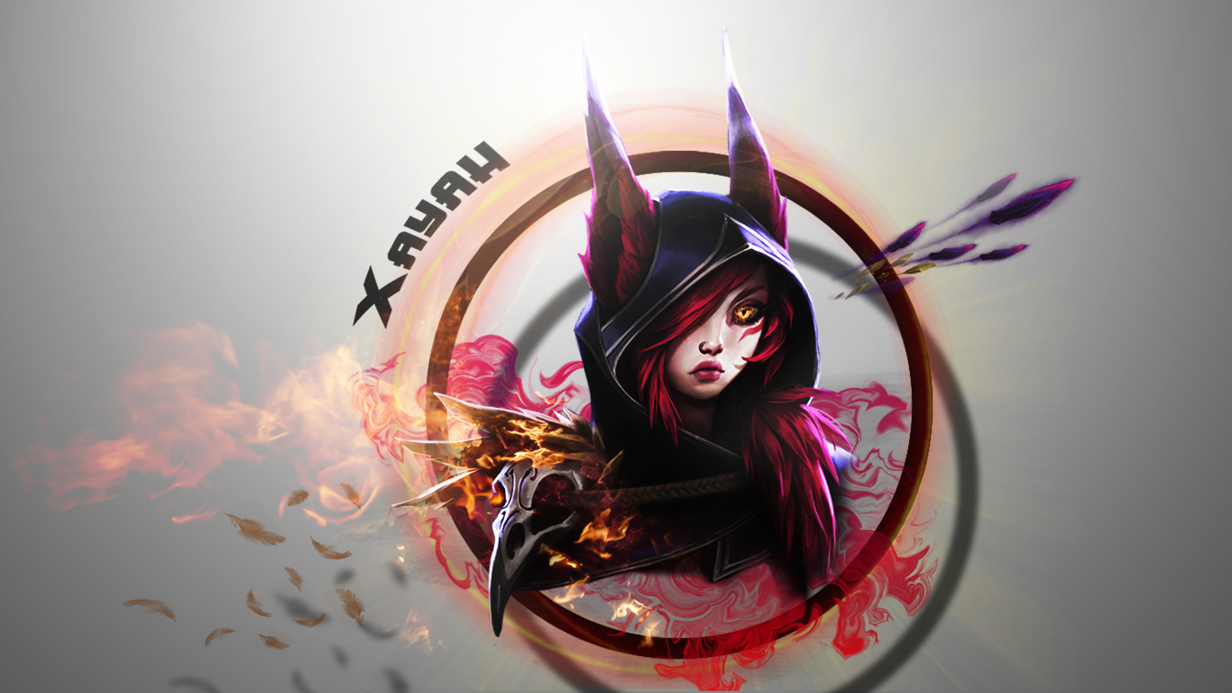 Xayah from League of Legends with fire effects HD Wallpaper