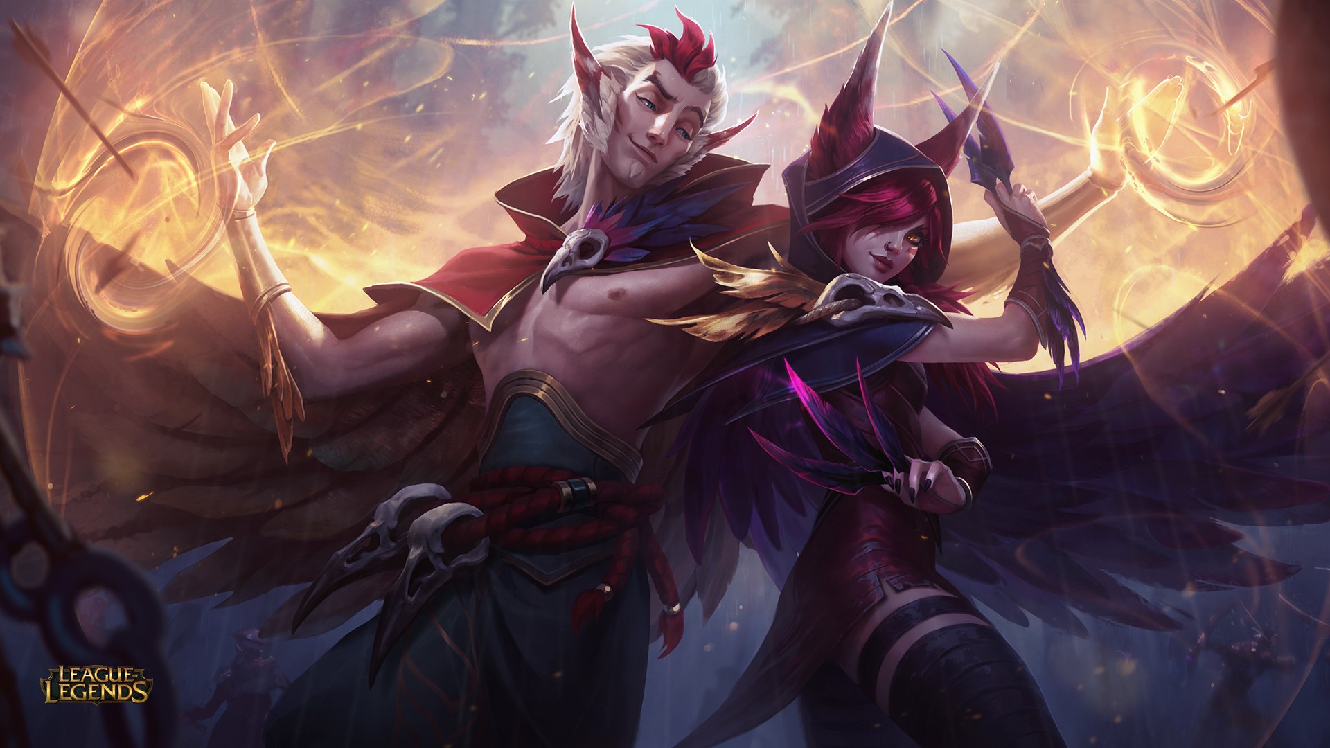 Xayah and Rakan (League of Legends) Xayah and Rakan Summoners Rift Rakan (League of Legends) Xayah (League of Legends) League of Legends HD Wallpaper