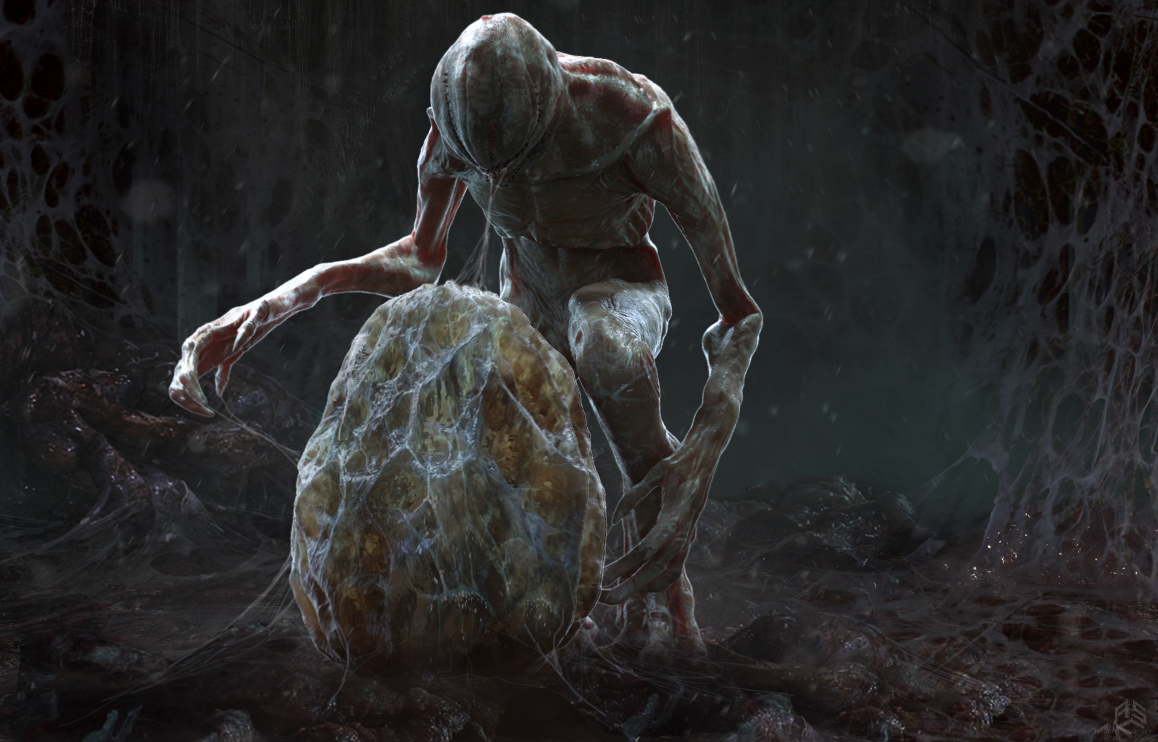 Demogorgon with an egg in Stranger Things HD Wallpaper