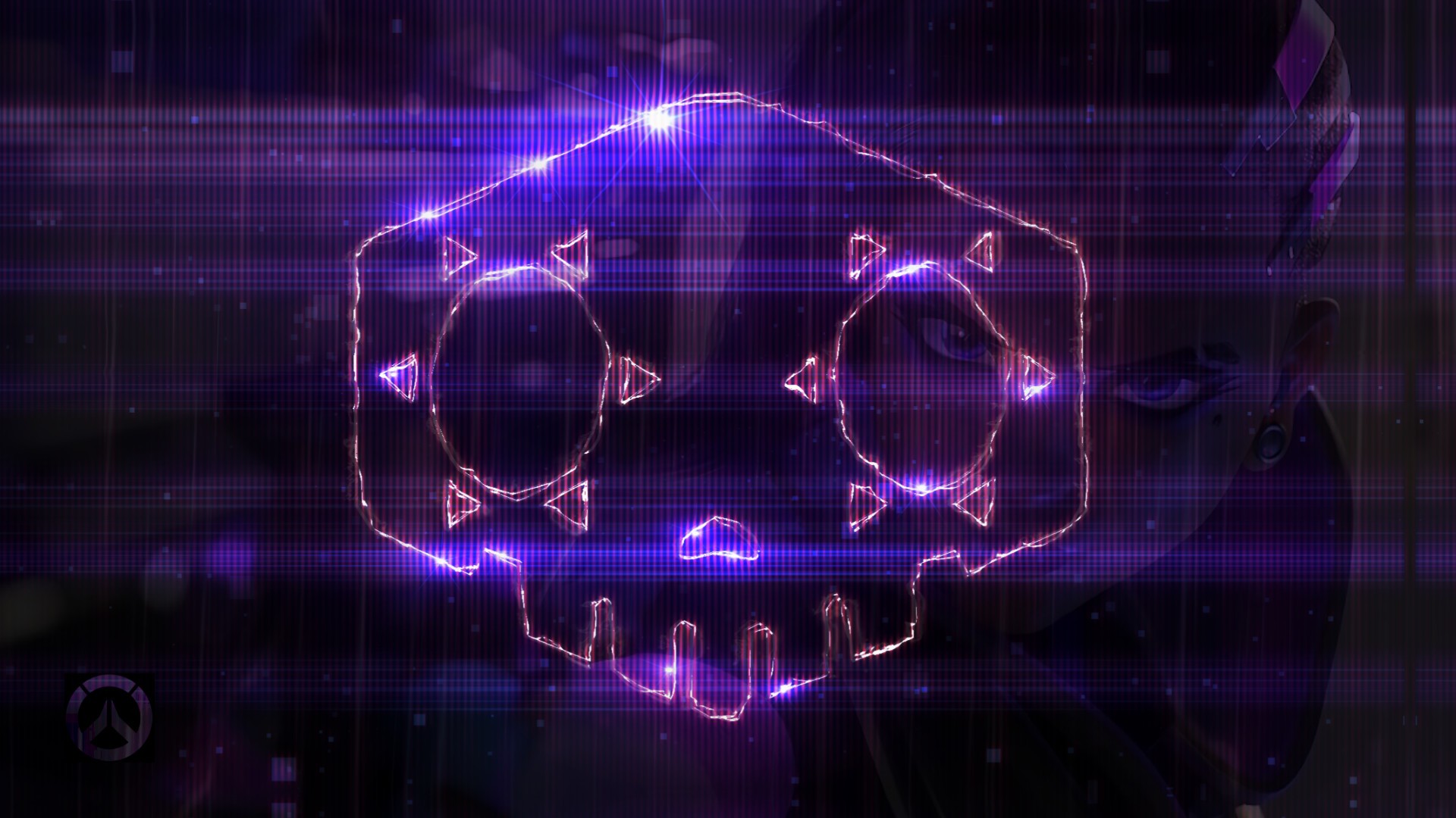 Sombra from Overwatch Skull Logo HD Wallpaper