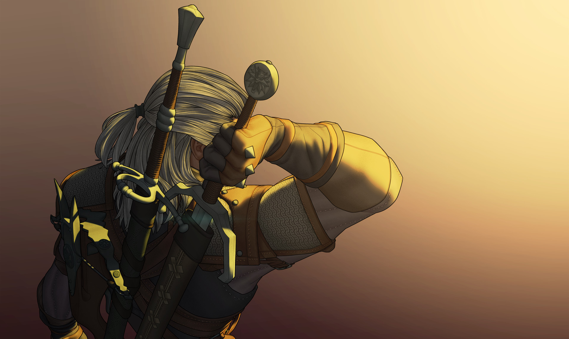 Geralt of Rivia from The Witcher artwork HD Wallpaper