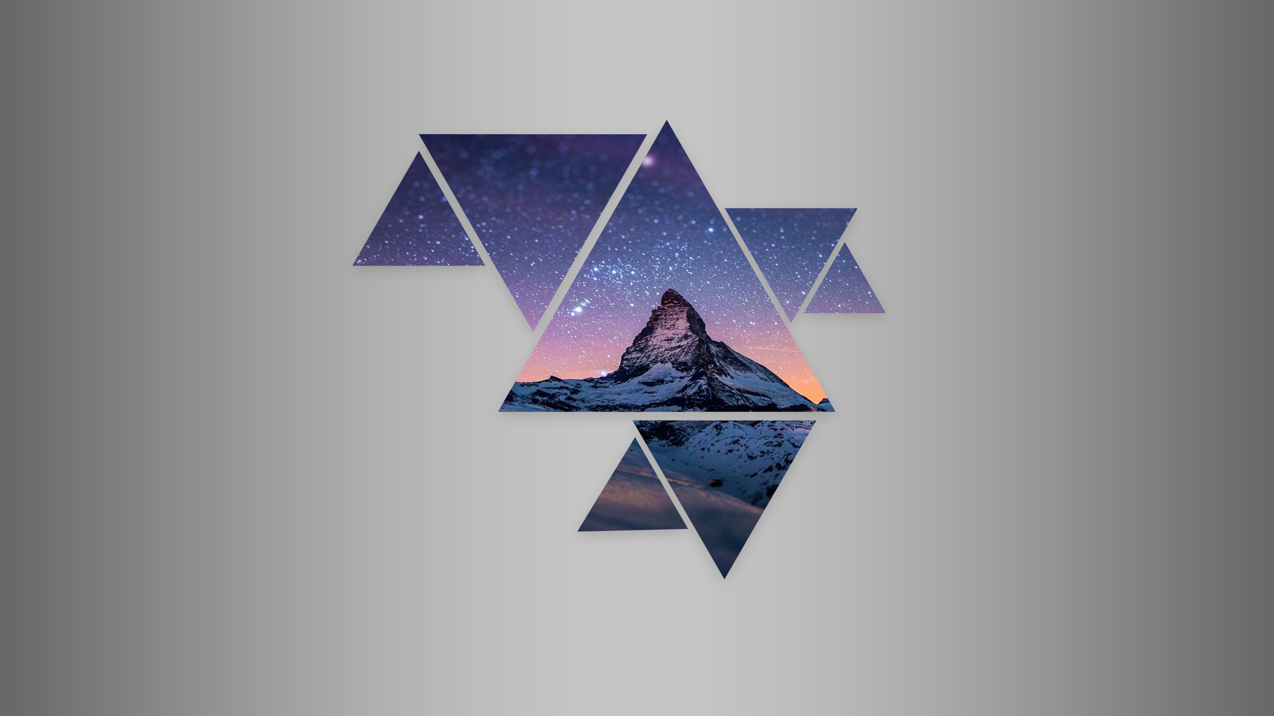 Geometric mountain and starry sky abstract HD Wallpaper