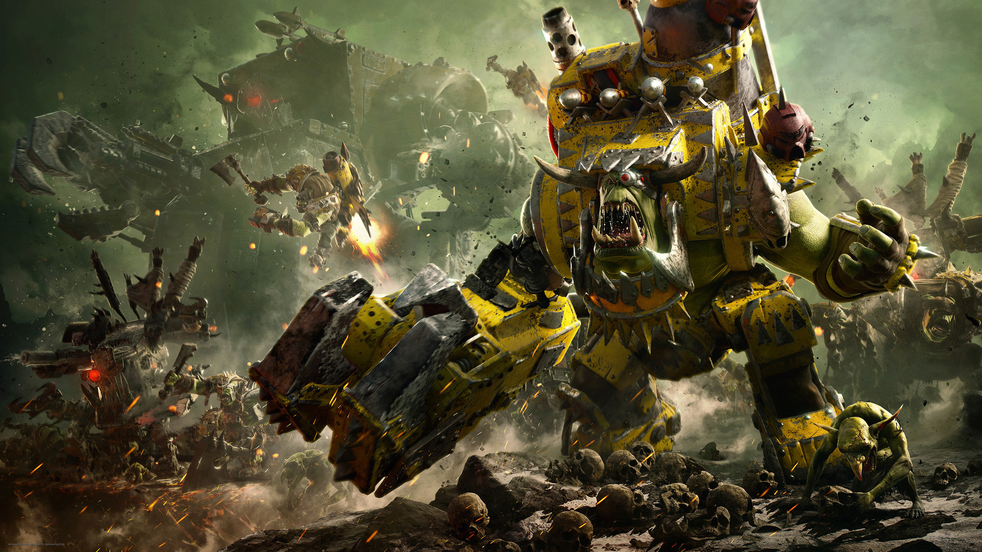 Warhammer 40,000 Orcs in Battle HD Wallpaper