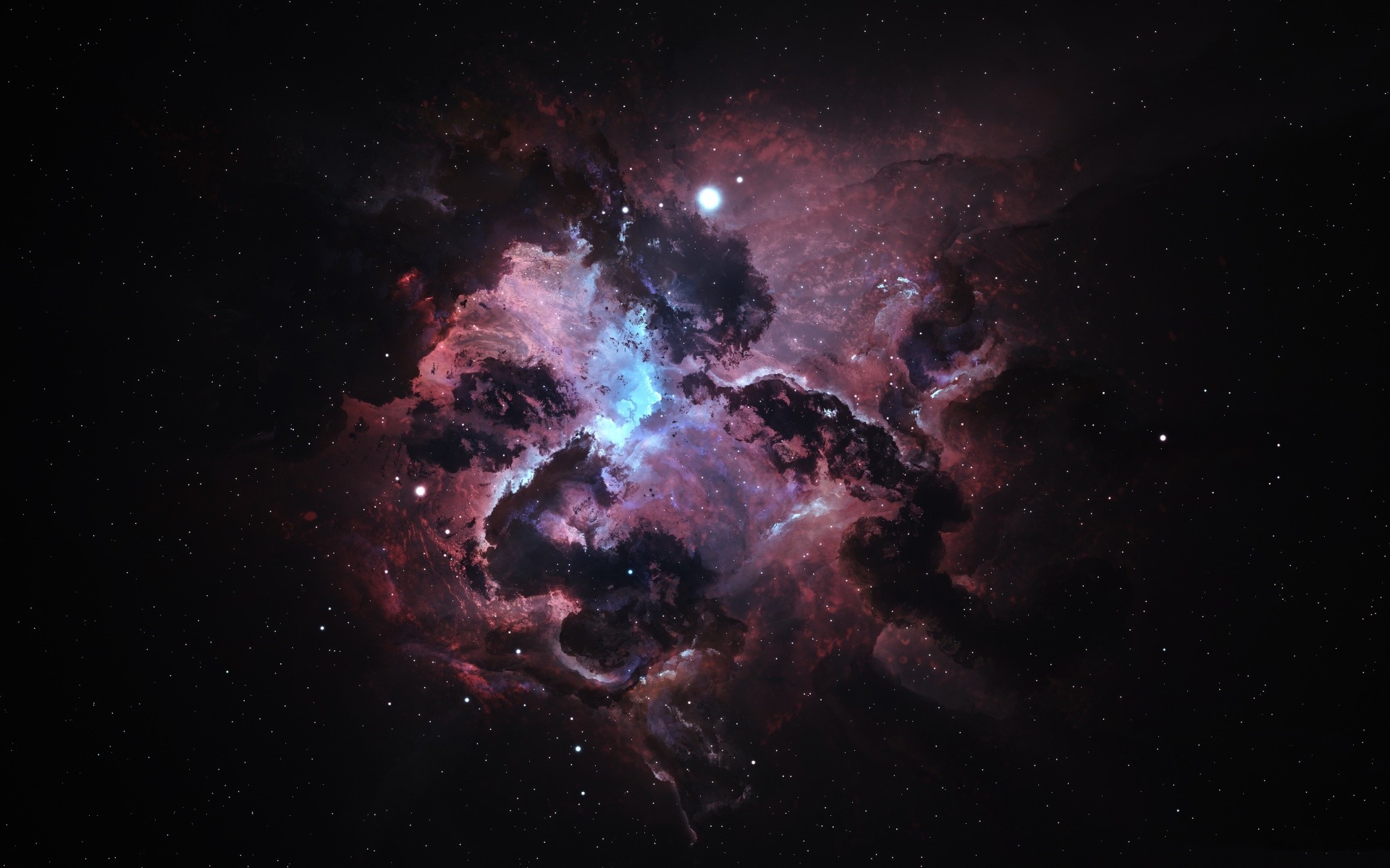 Colorful nebula in deep space with stars HD Wallpaper