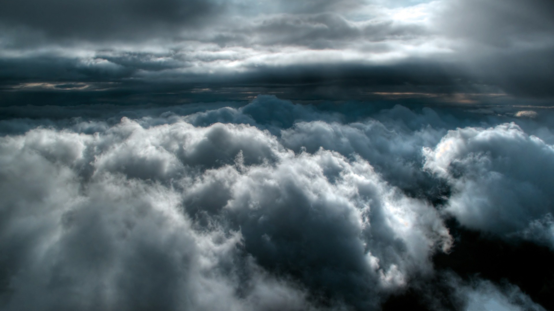 Stormy clouds seen from above HD Wallpaper