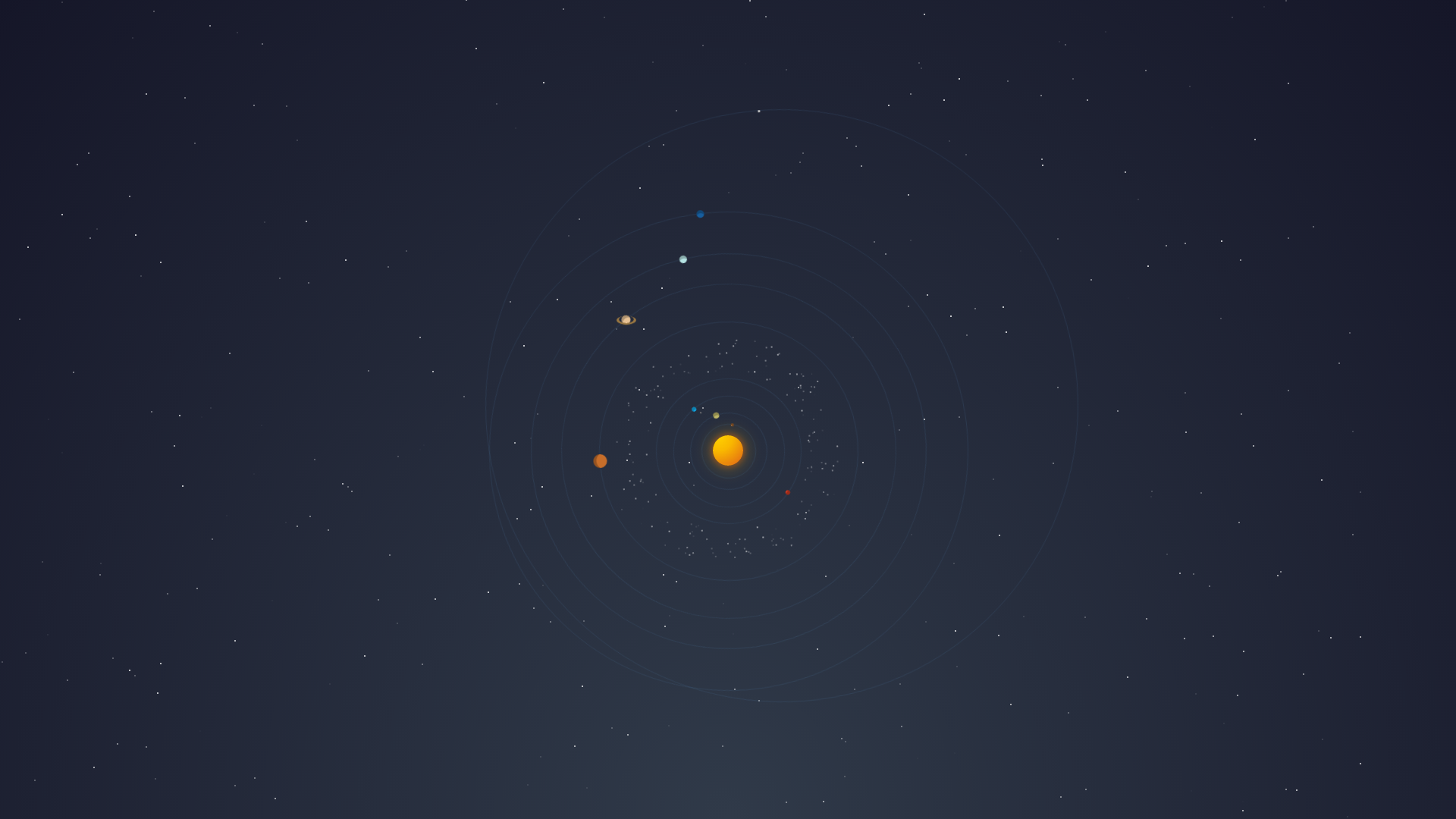 Solar System with planets and stars HD Wallpaper