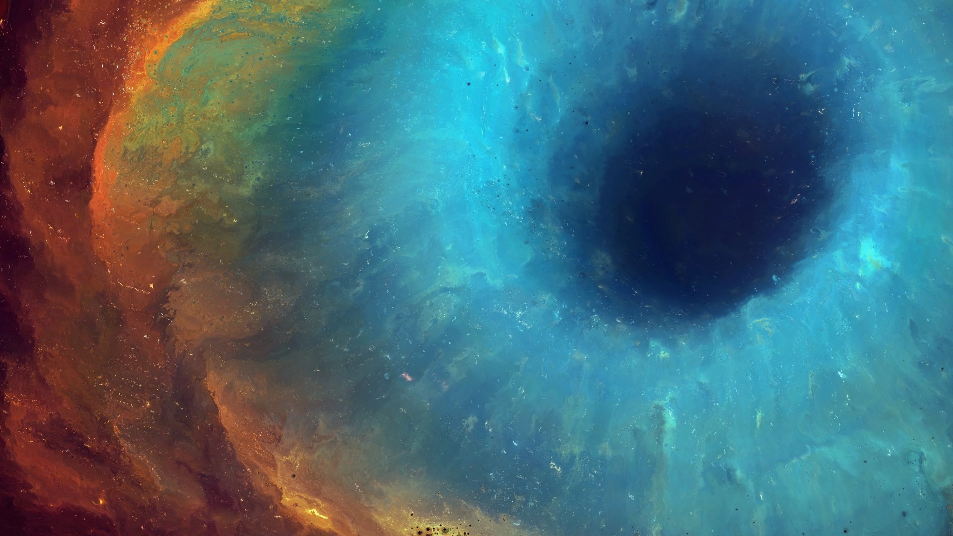 Abstract space nebula with swirling colors HD Wallpaper