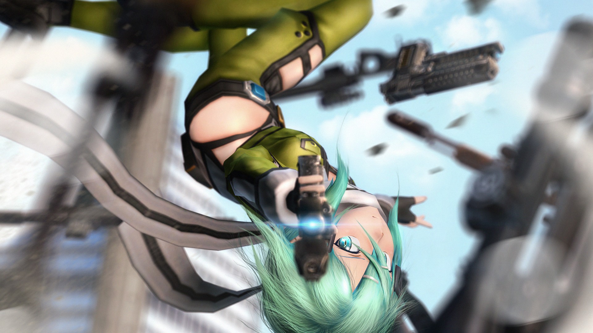 Asada Shino from Sword Art Online with guns HD Wallpaper