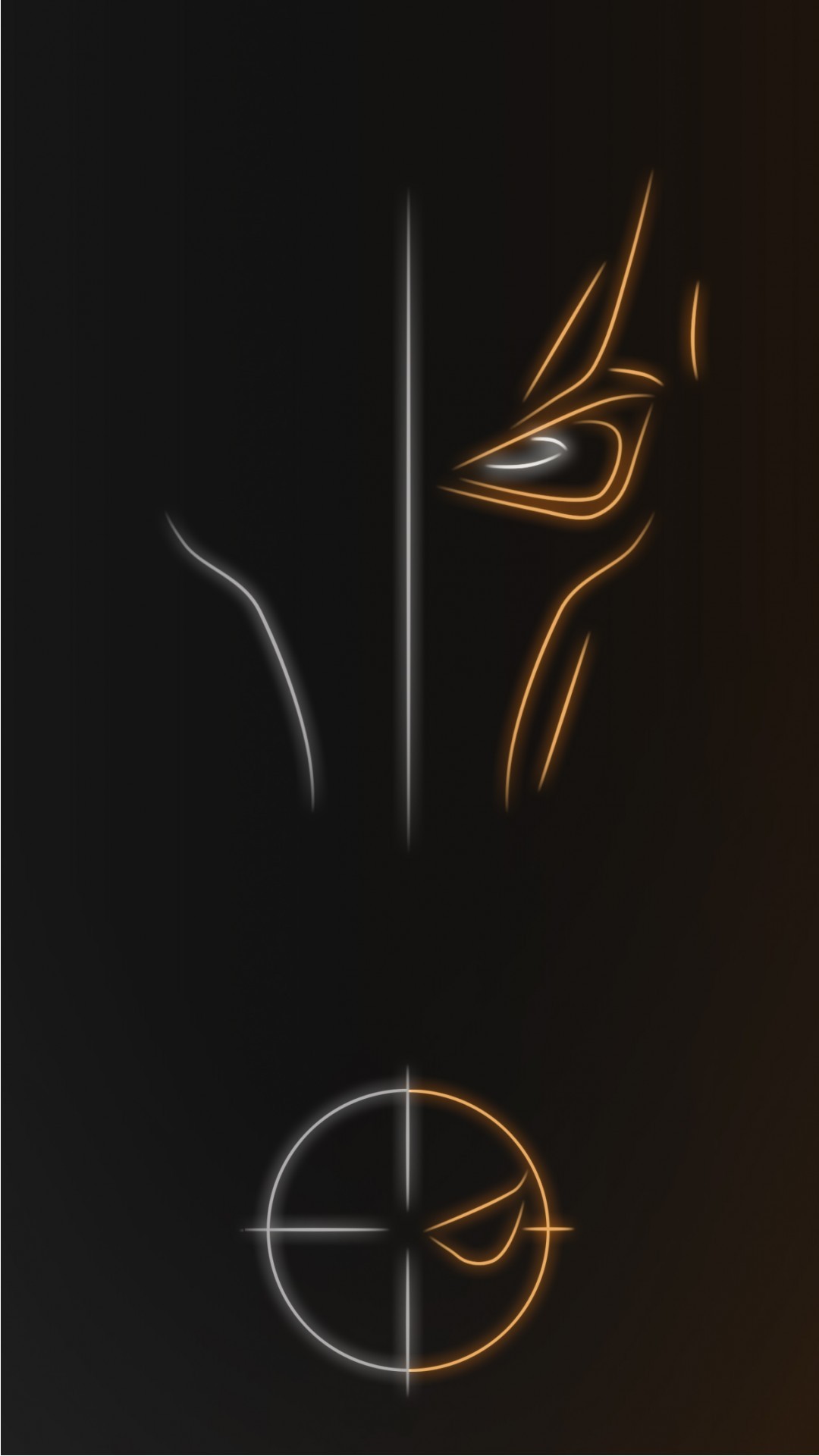 Neon outline of Deathstroke's mask and logo HD Wallpaper