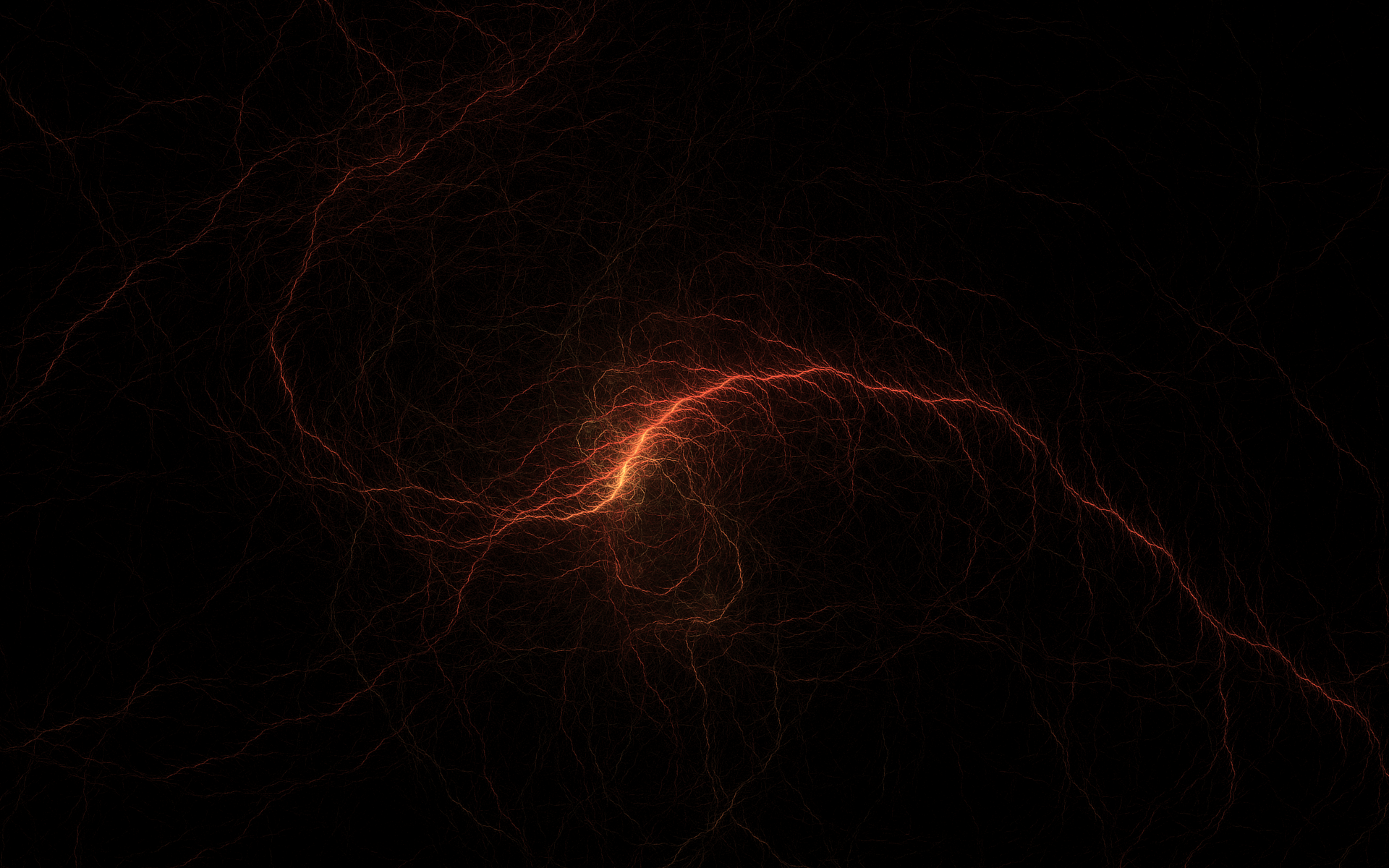 Abstract fractal lightning on black background HD Wallpaper