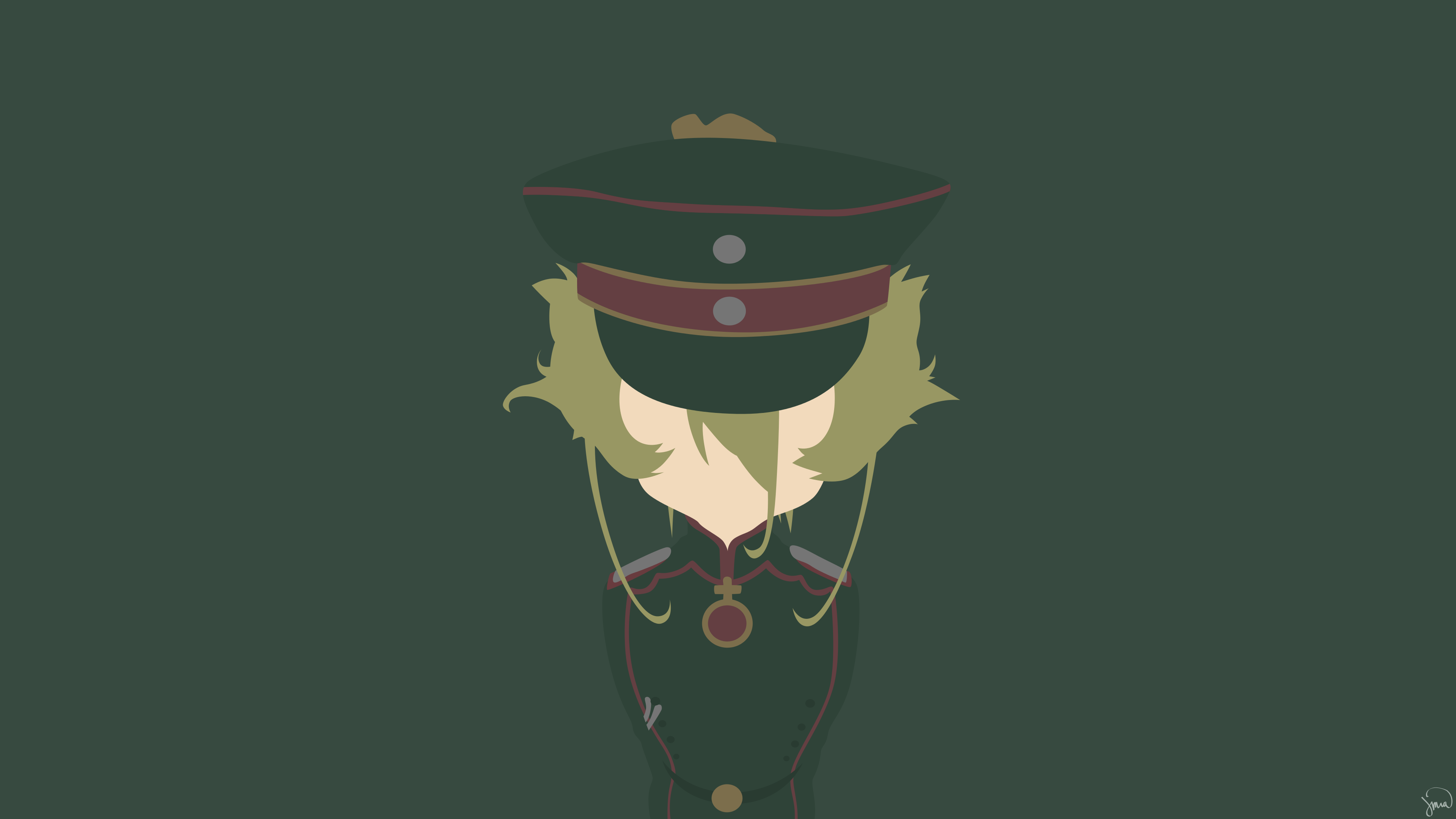 Tanya Degurechaff from Youjo Senki, minimalist illustration HD Wallpaper