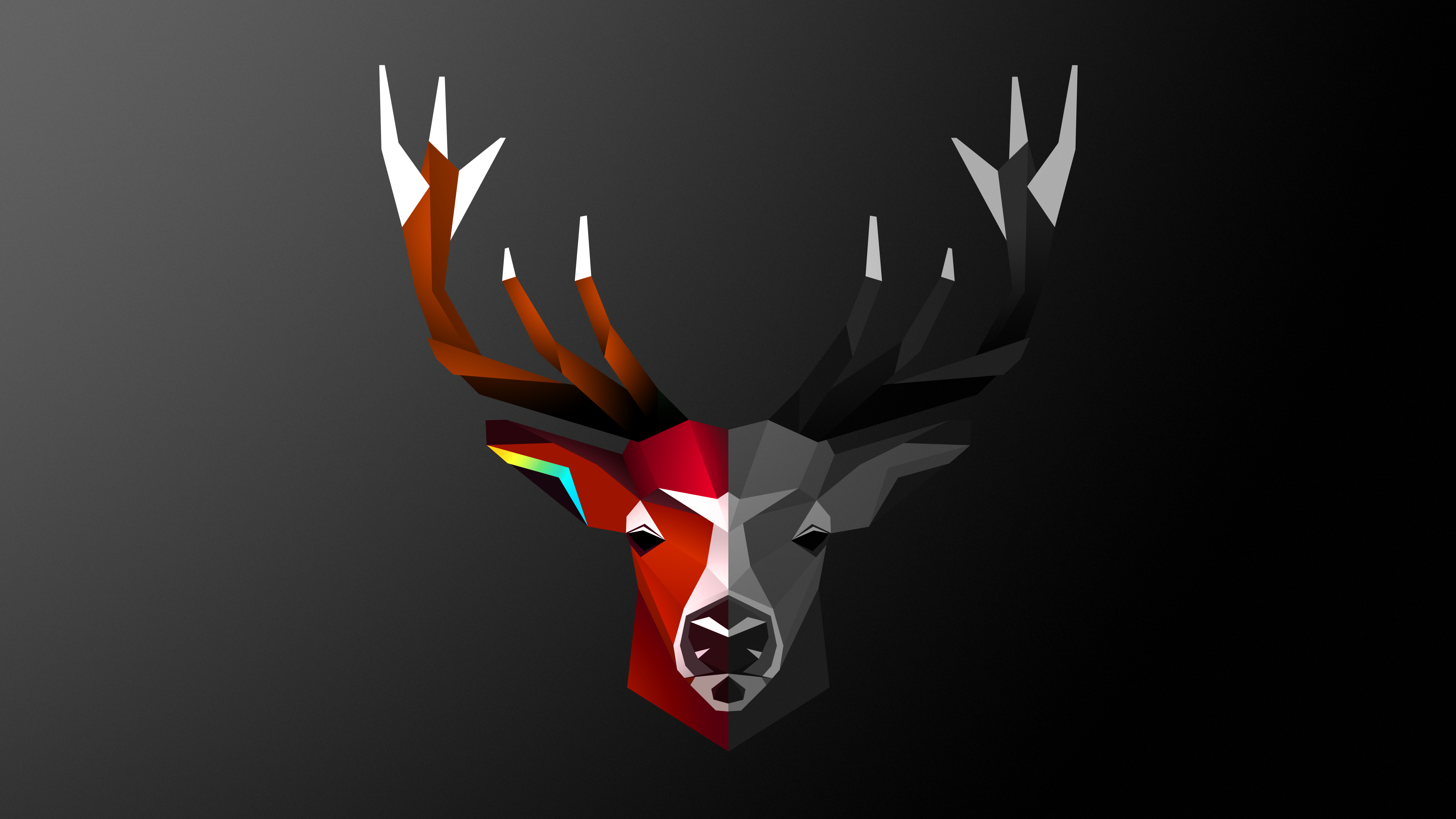 Abstract geometric deer head digital art HD Wallpaper