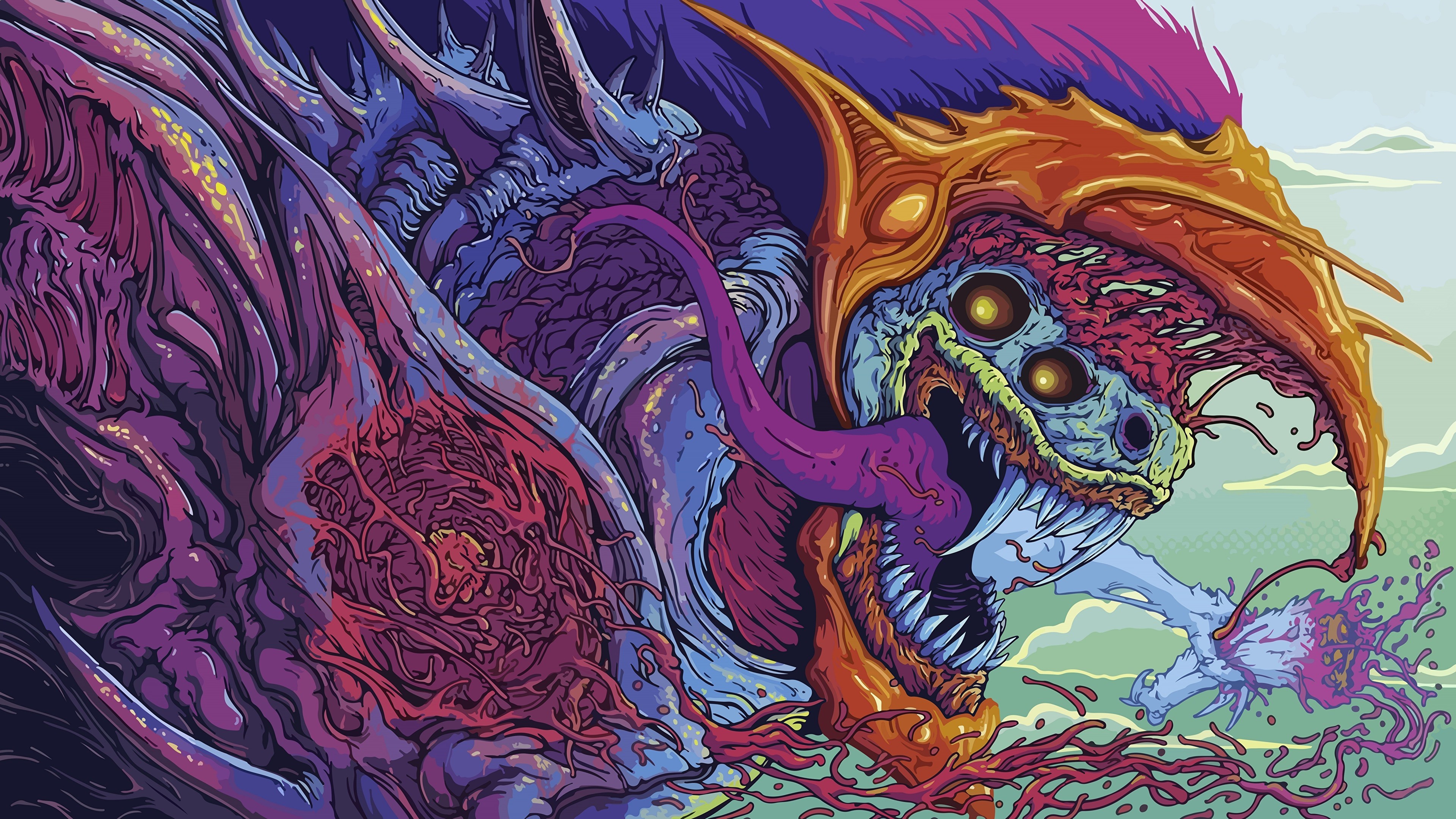 Hyperbeast creature drawing HD Wallpaper