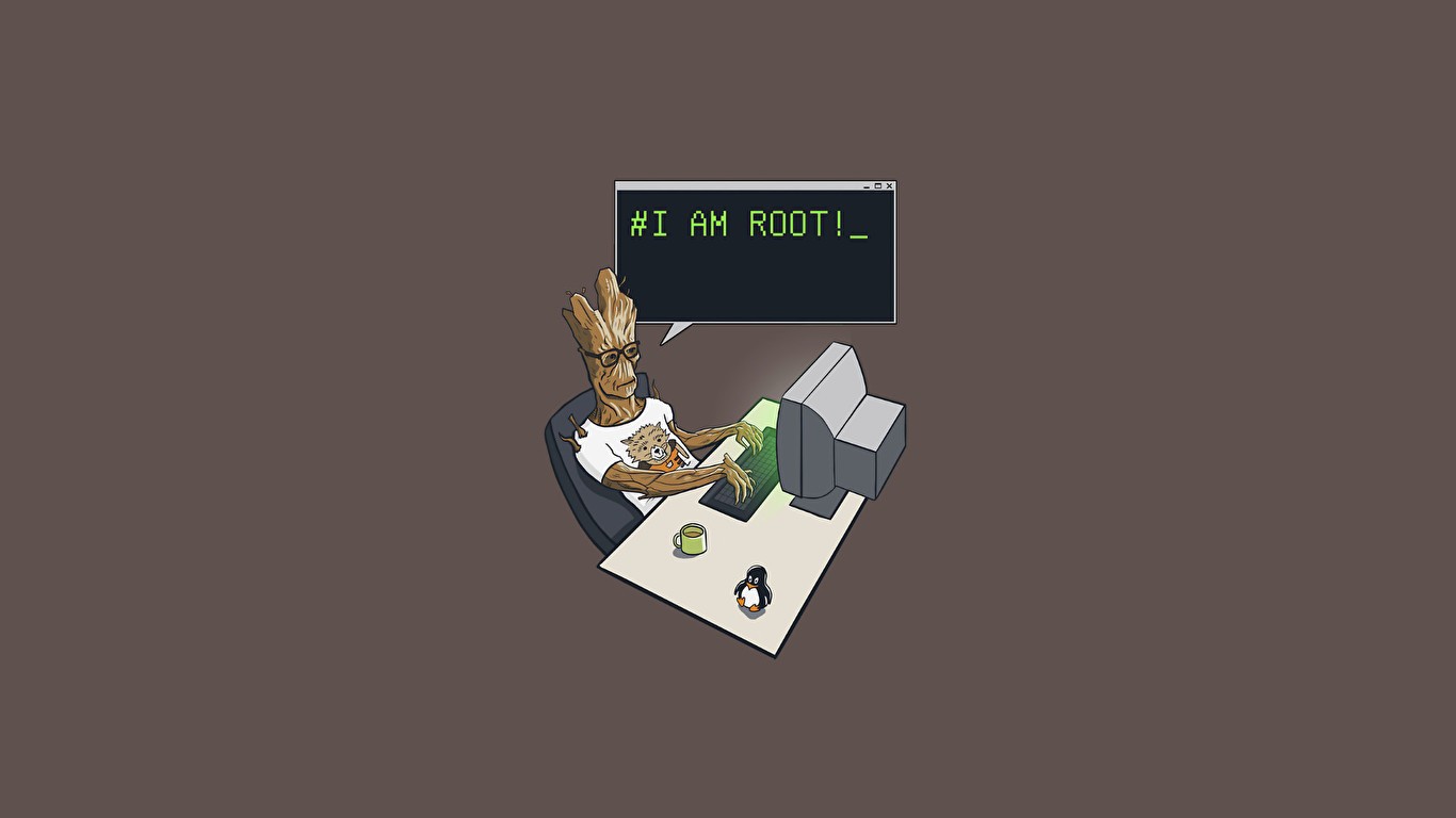 Groot from Guardians of the Galaxy Vol. 2 using Linux HD Wallpaper