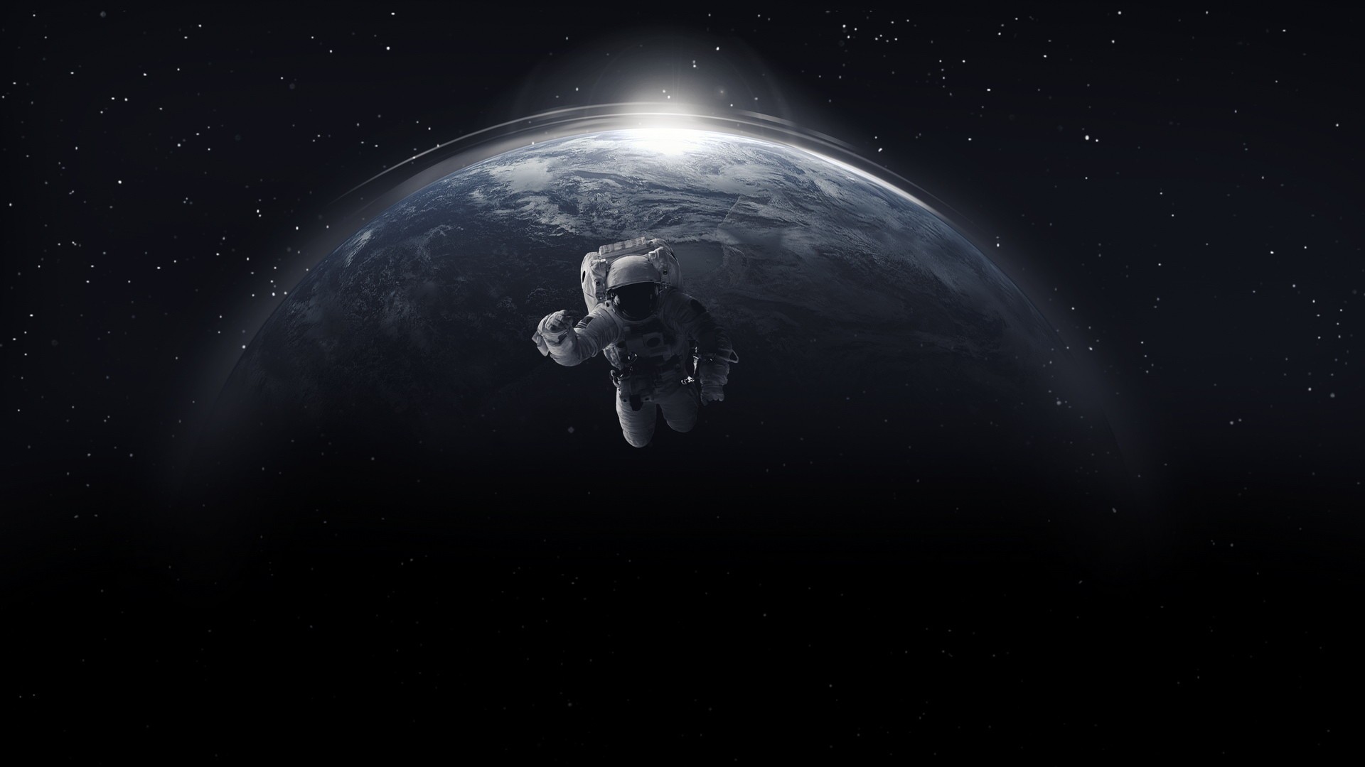 Astronaut floating in space with Earth in the background HD Wallpaper
