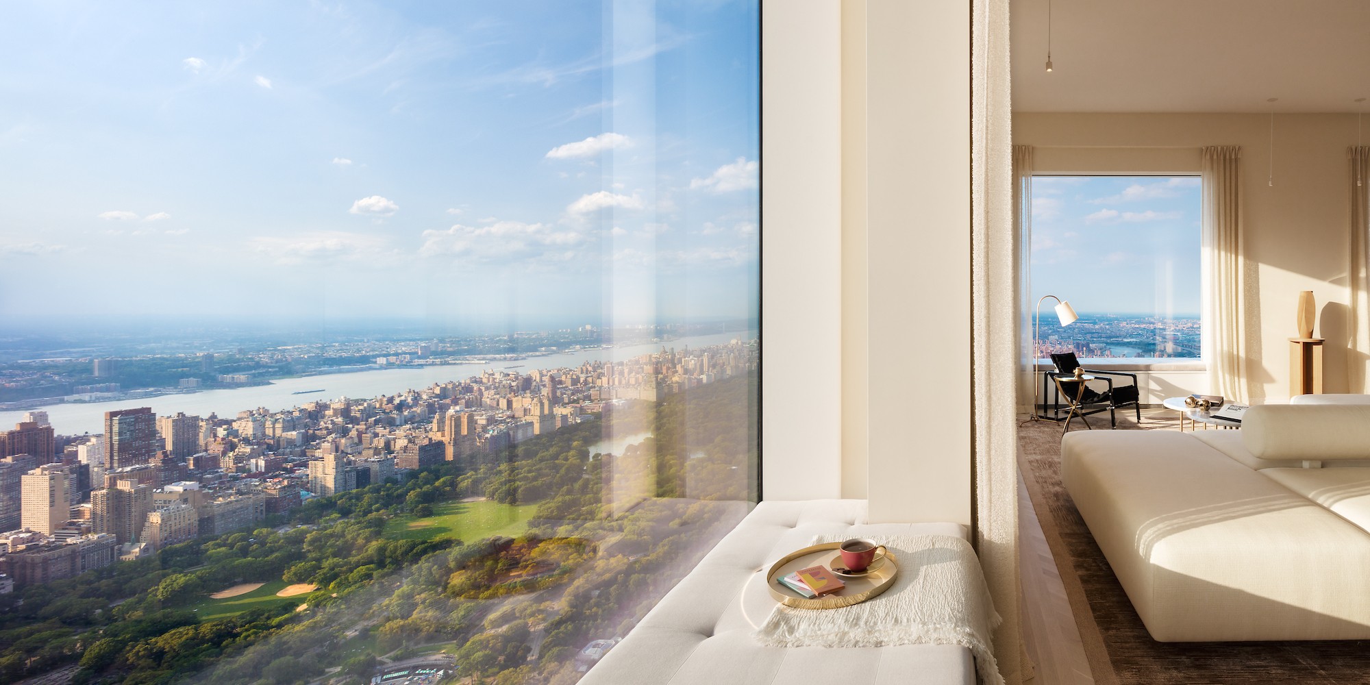 Luxury apartment with city and river view HD Wallpaper
