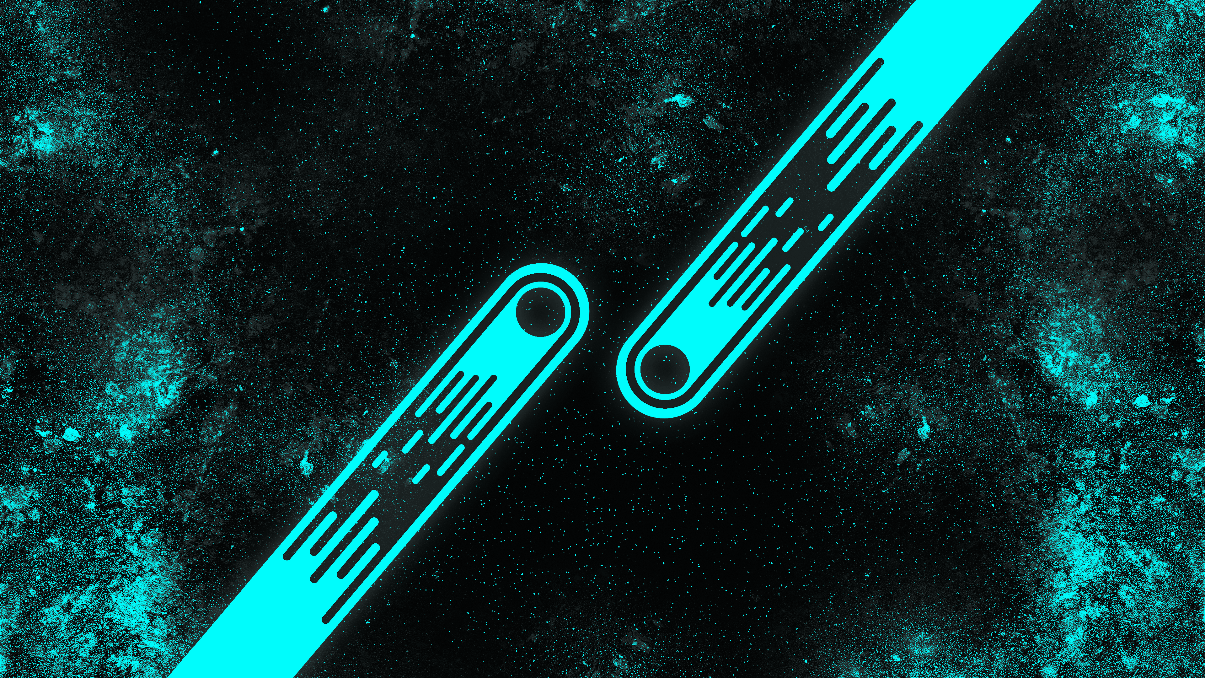 Abstract neon meteors on a dark background HD Wallpaper