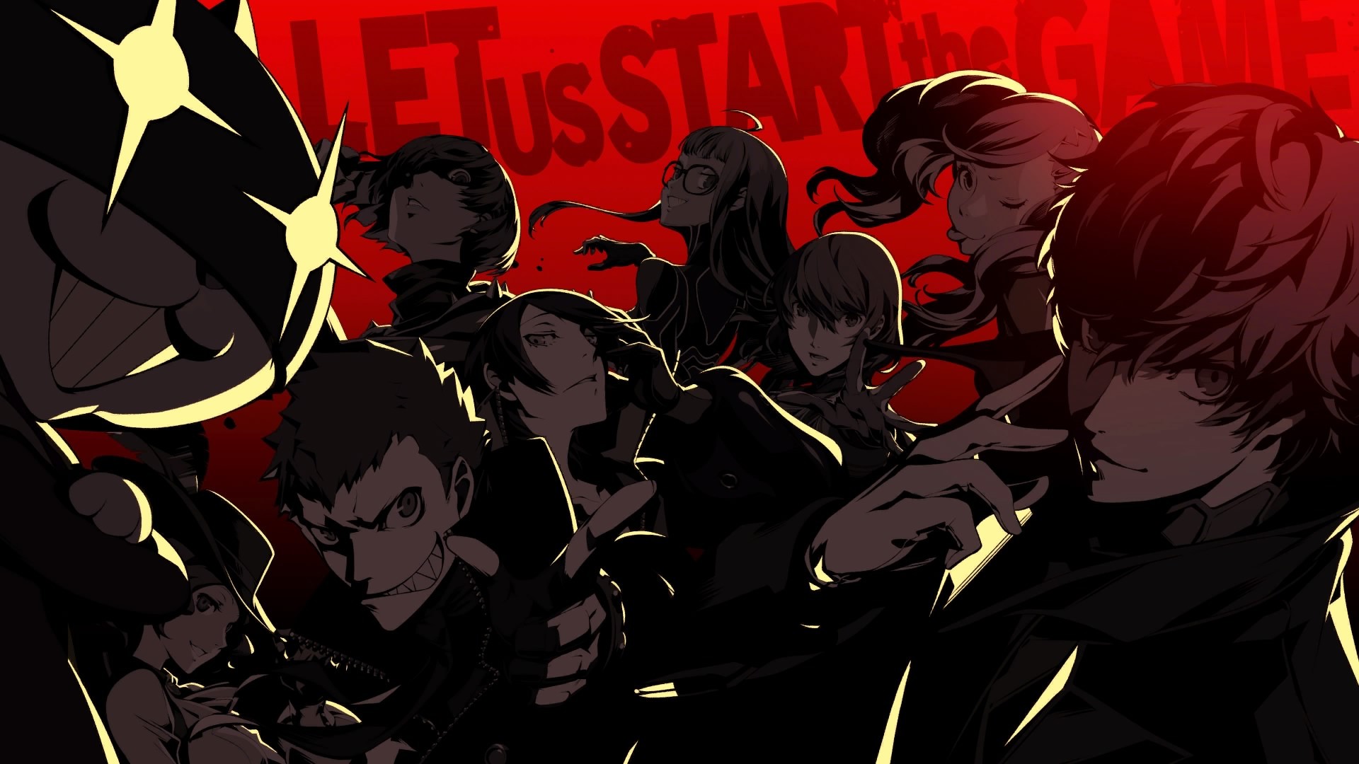 Persona 5 characters in front of red background HD Wallpaper