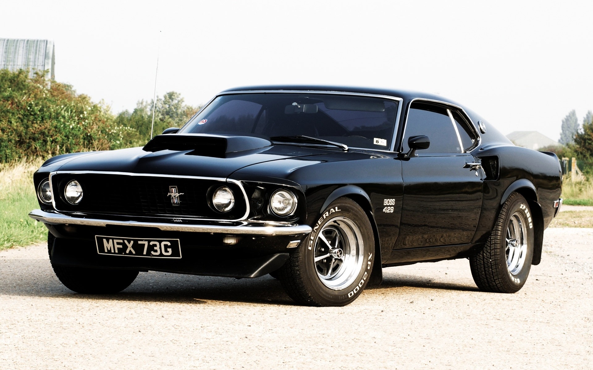 Black 1969 Ford Mustang Boss 429 HD Wallpaper
