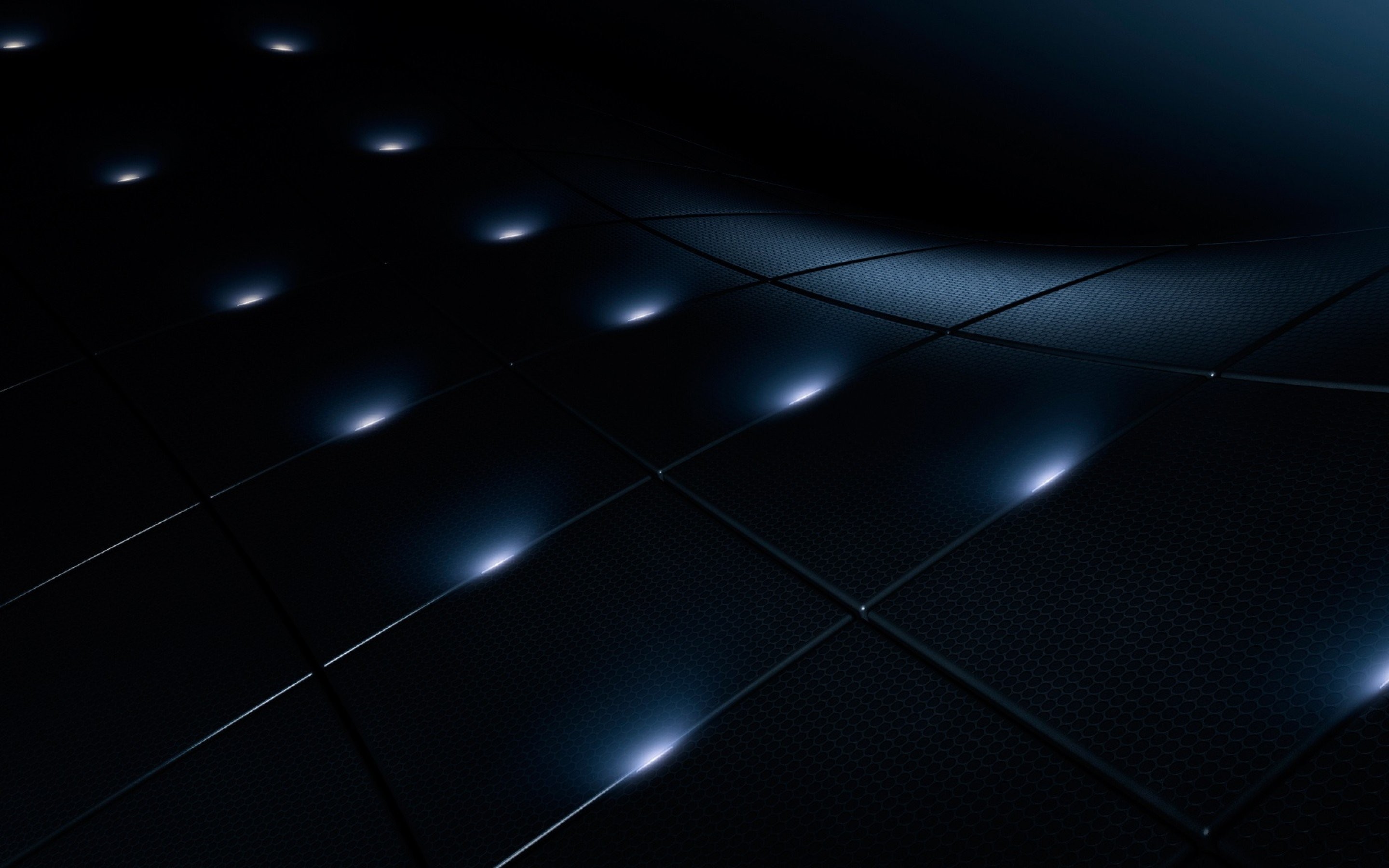 Dark abstract surface with glowing hexagons HD Wallpaper