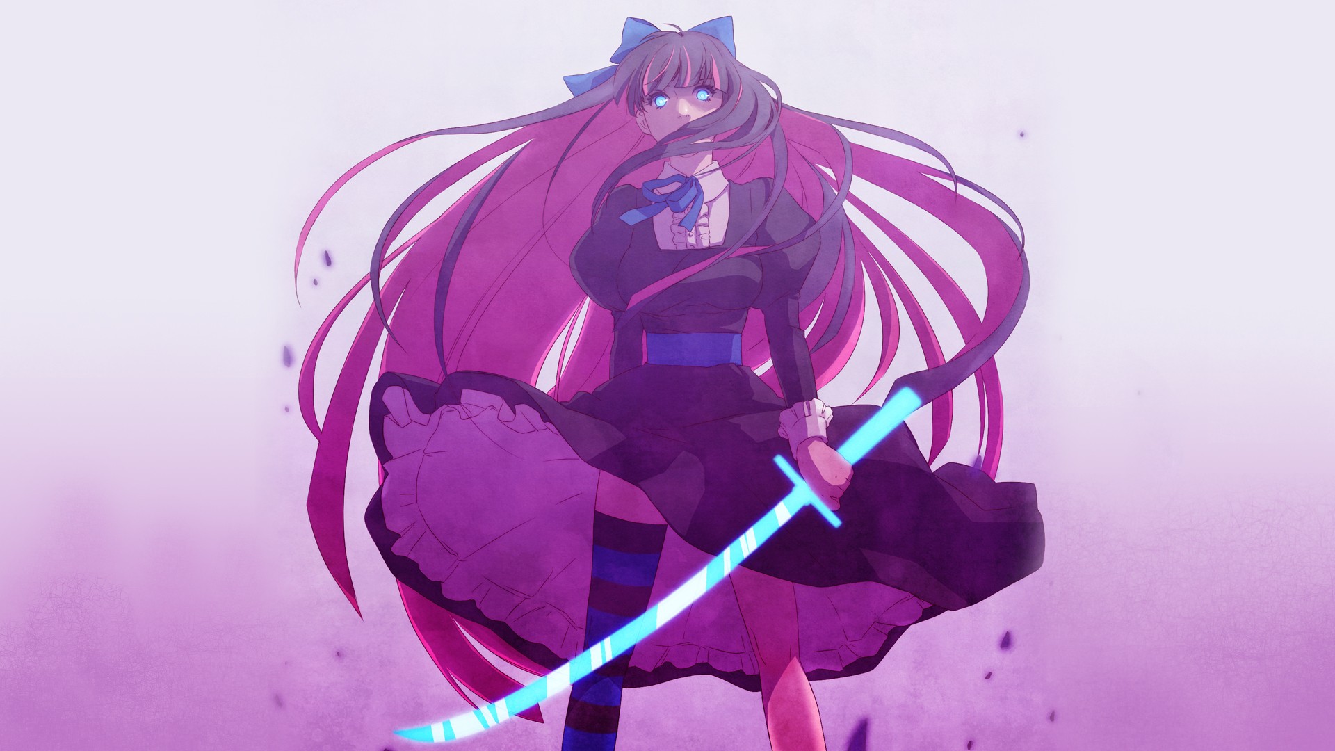 Stocking Anarchy from Panty & Stocking with Garterbelt holding a sword HD Wallpaper