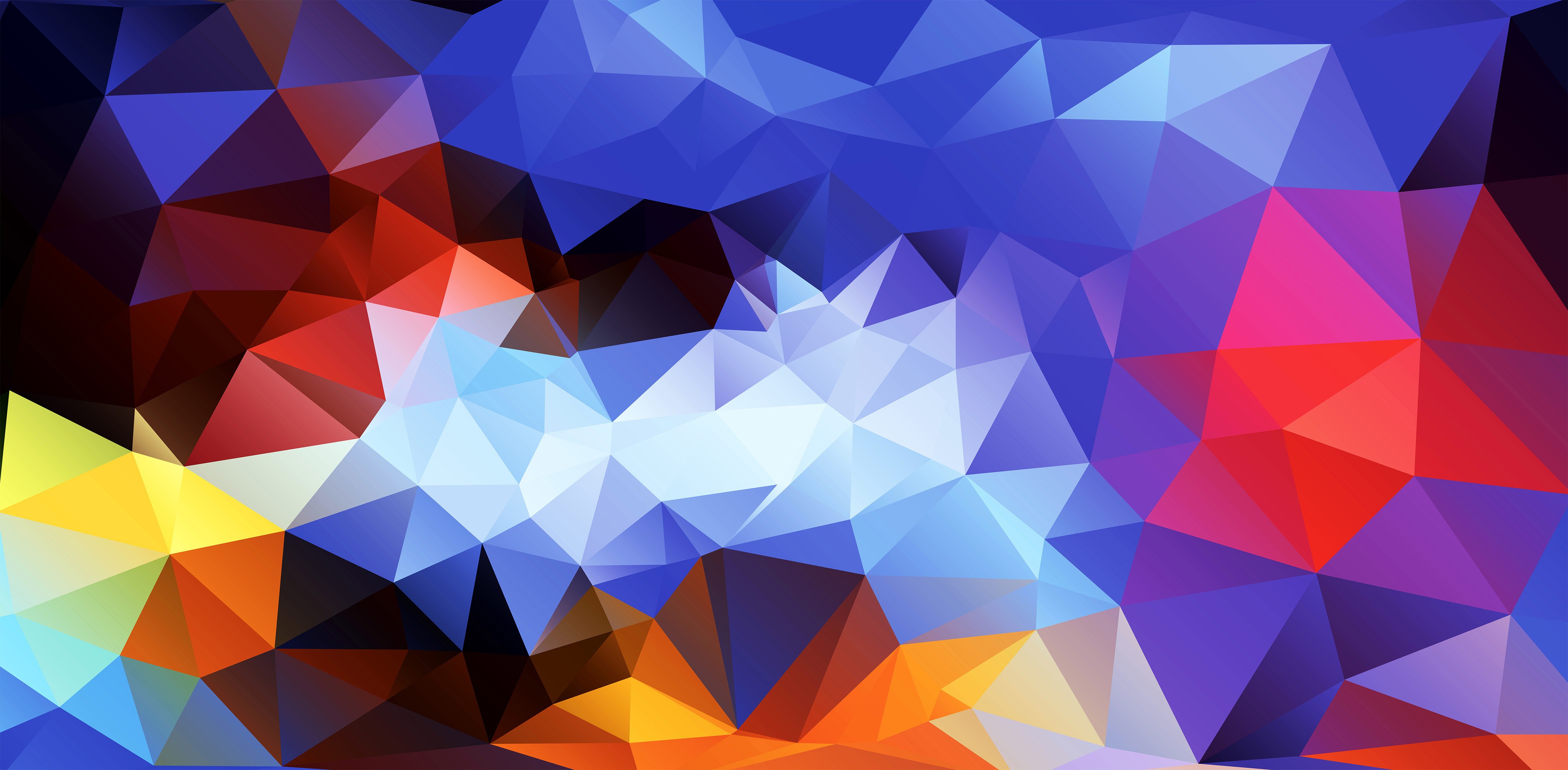Abstract low poly geometric art with vibrant colors HD Wallpaper