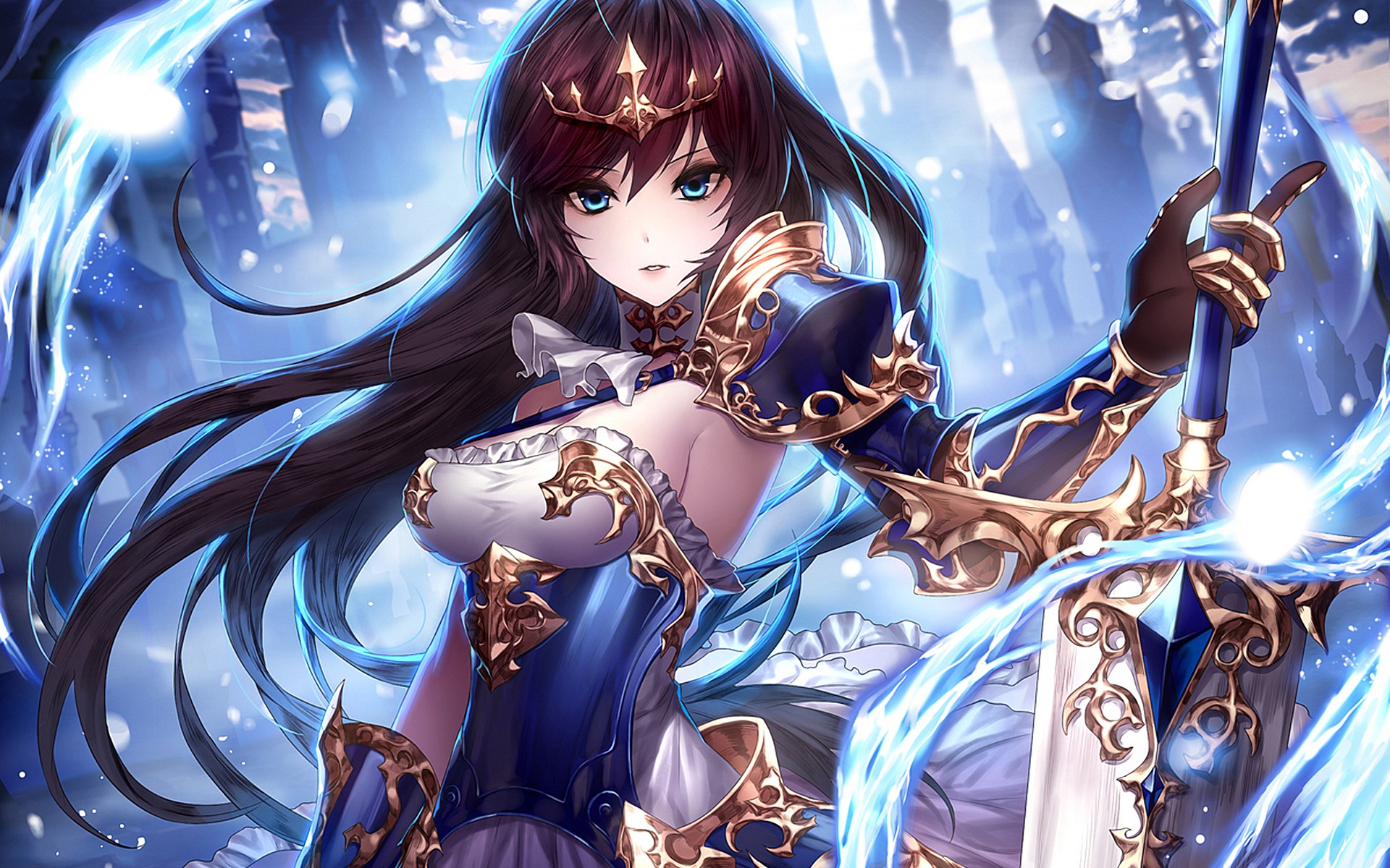 sword, anime, anime girls HD Wallpaper