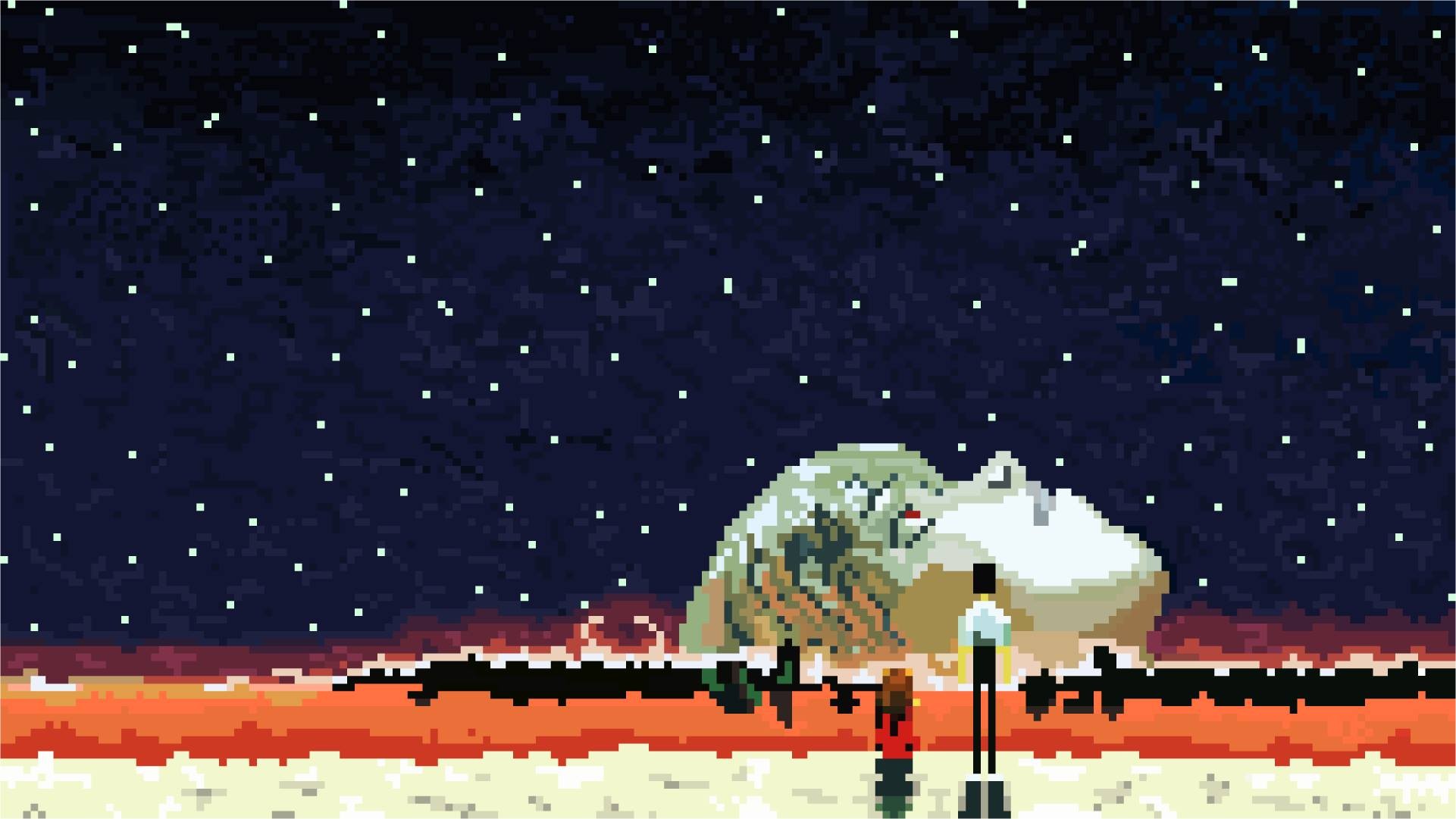 Neon Genesis Evangelion pixel art with characters HD Wallpaper
