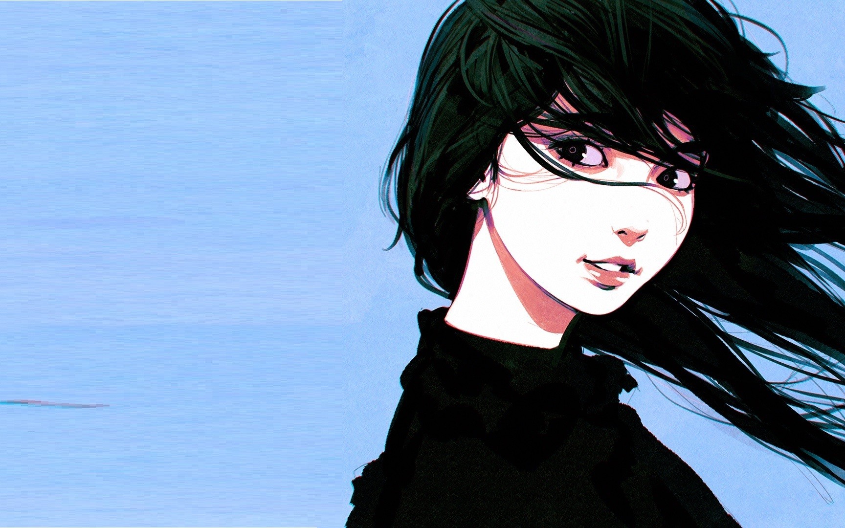 Drawing of a girl by Ilya Kuvshinov HD Wallpaper