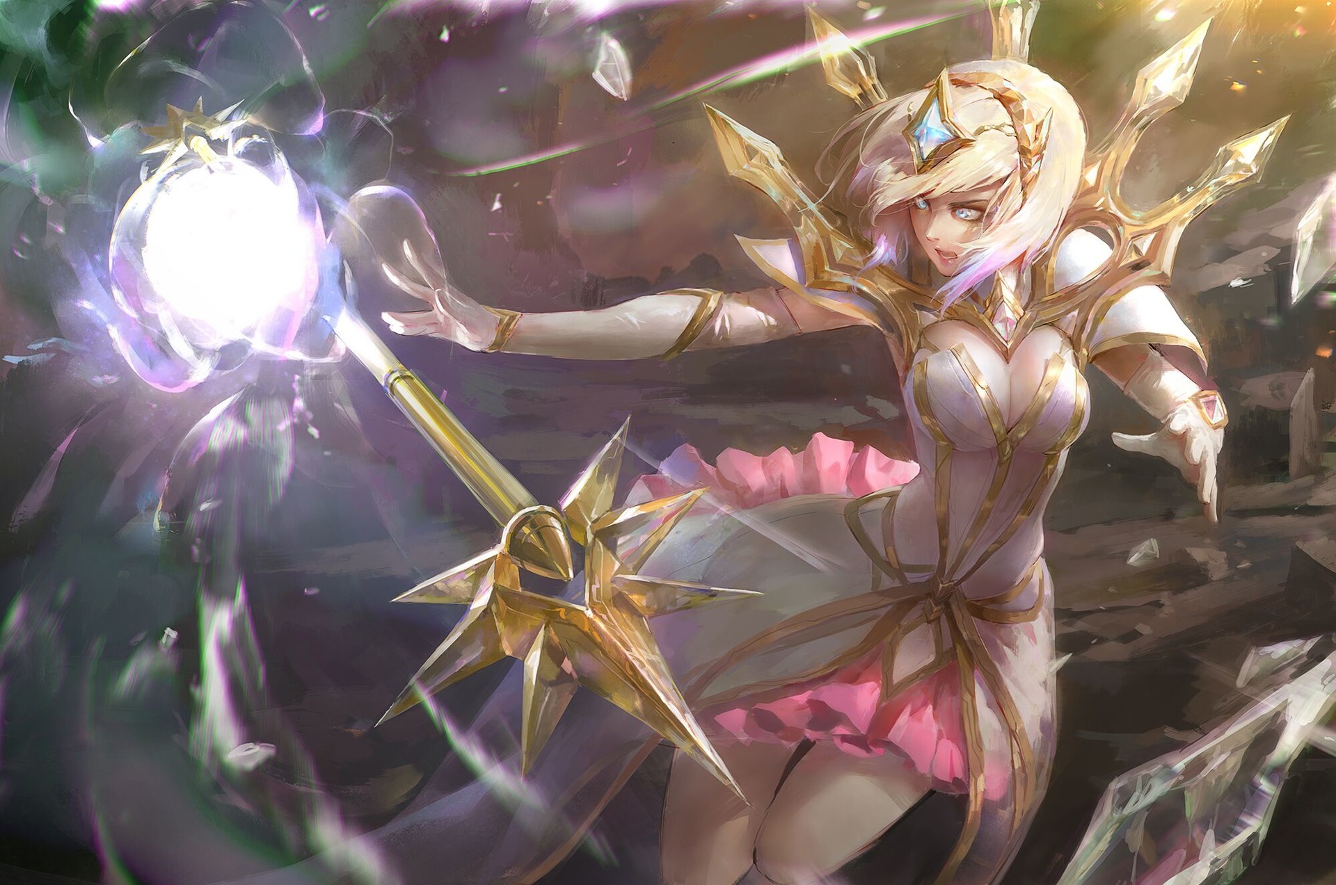 Lux from League of Legends casting magic HD Wallpaper