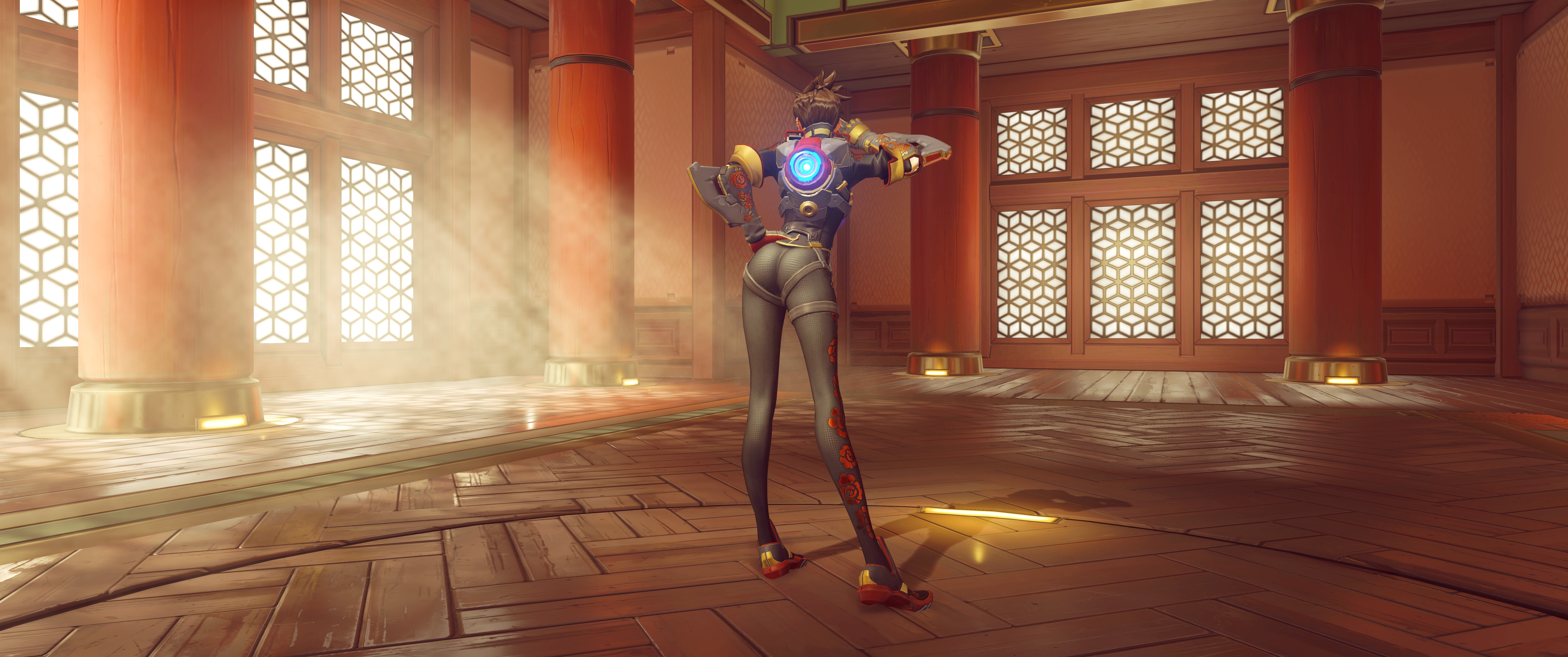 Tracer from Overwatch in Chinese New Year attire HD Wallpaper