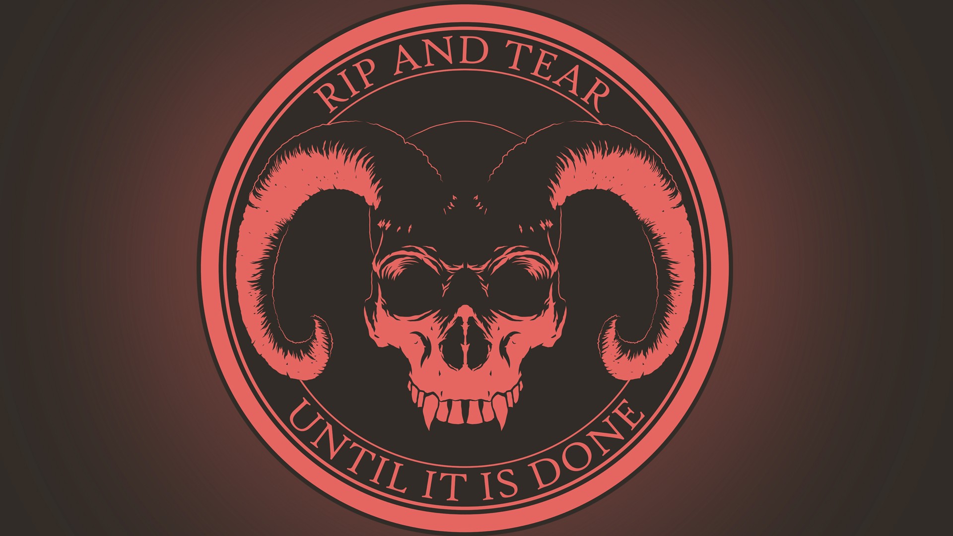 Doom Rip and Tear Skull Logo HD Wallpaper