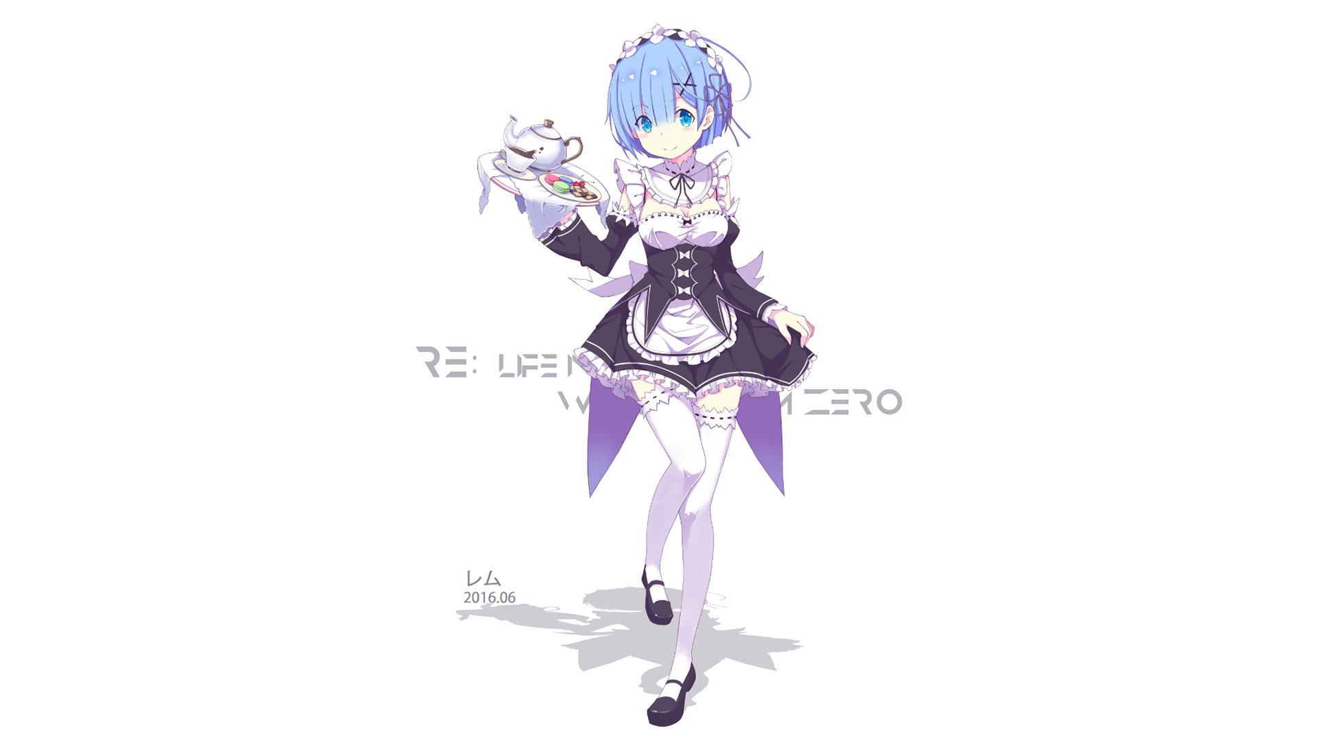 Rem from Re:Zero Kara Hajimeru Isekai Seikatsu holding tea HD Wallpaper