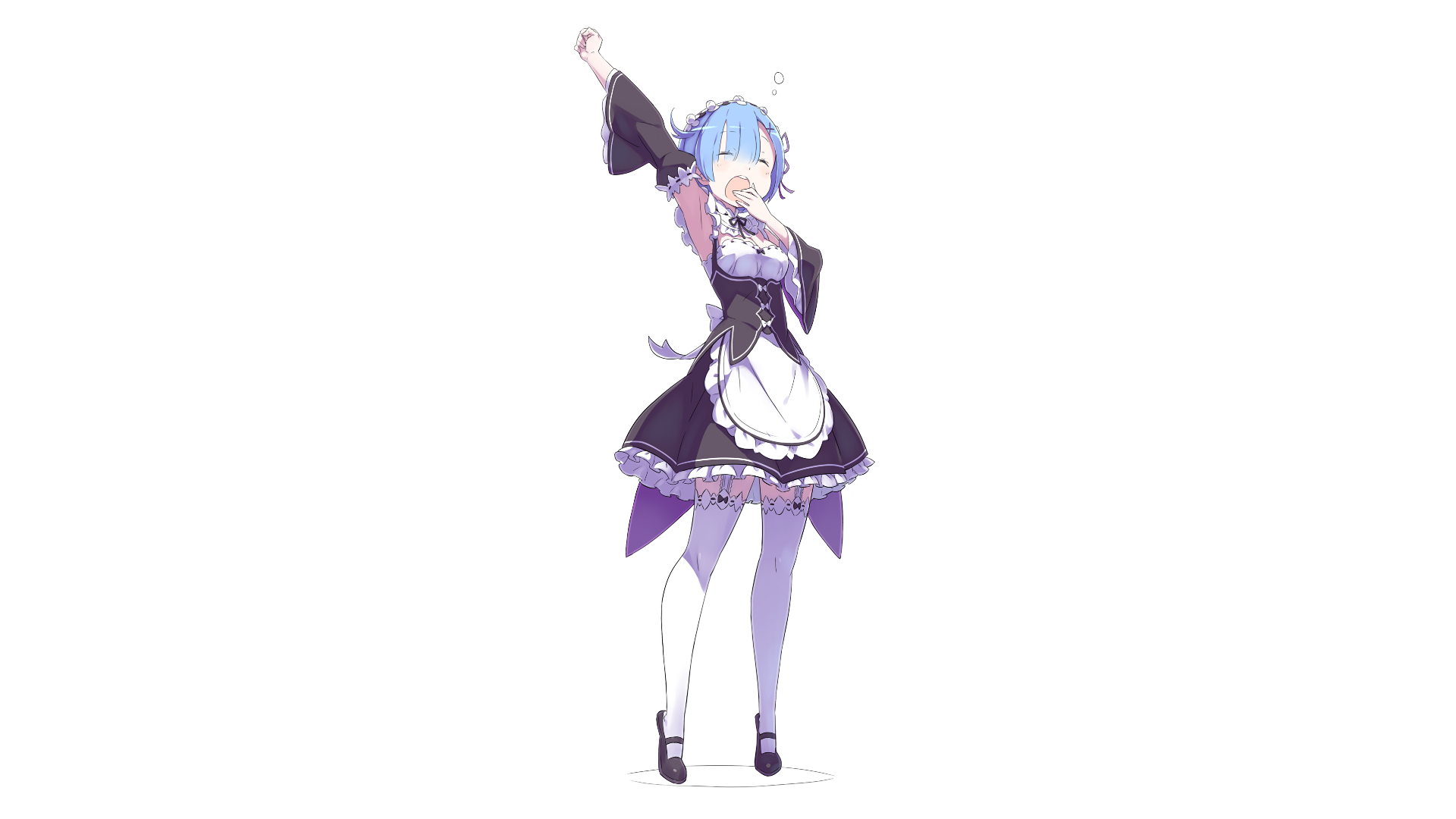 Rem from Re:Zero yawning HD Wallpaper