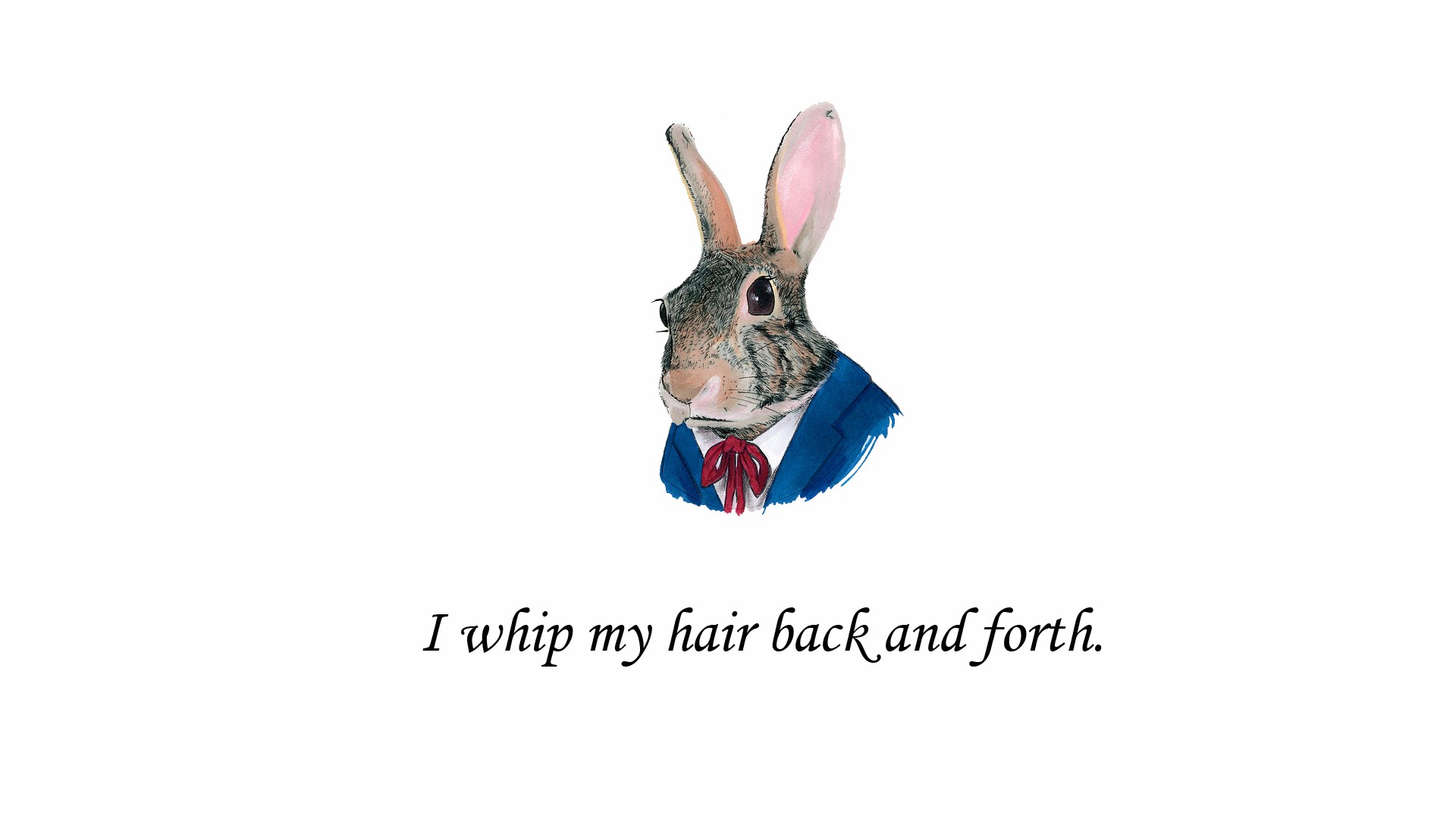 Rabbit in a suit with a quote HD Wallpaper