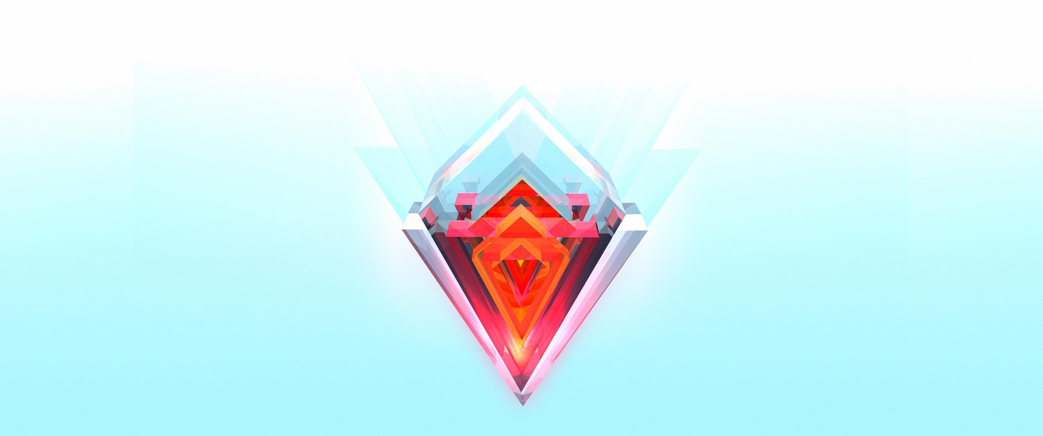 Abstract geometric crystal with light effects HD Wallpaper