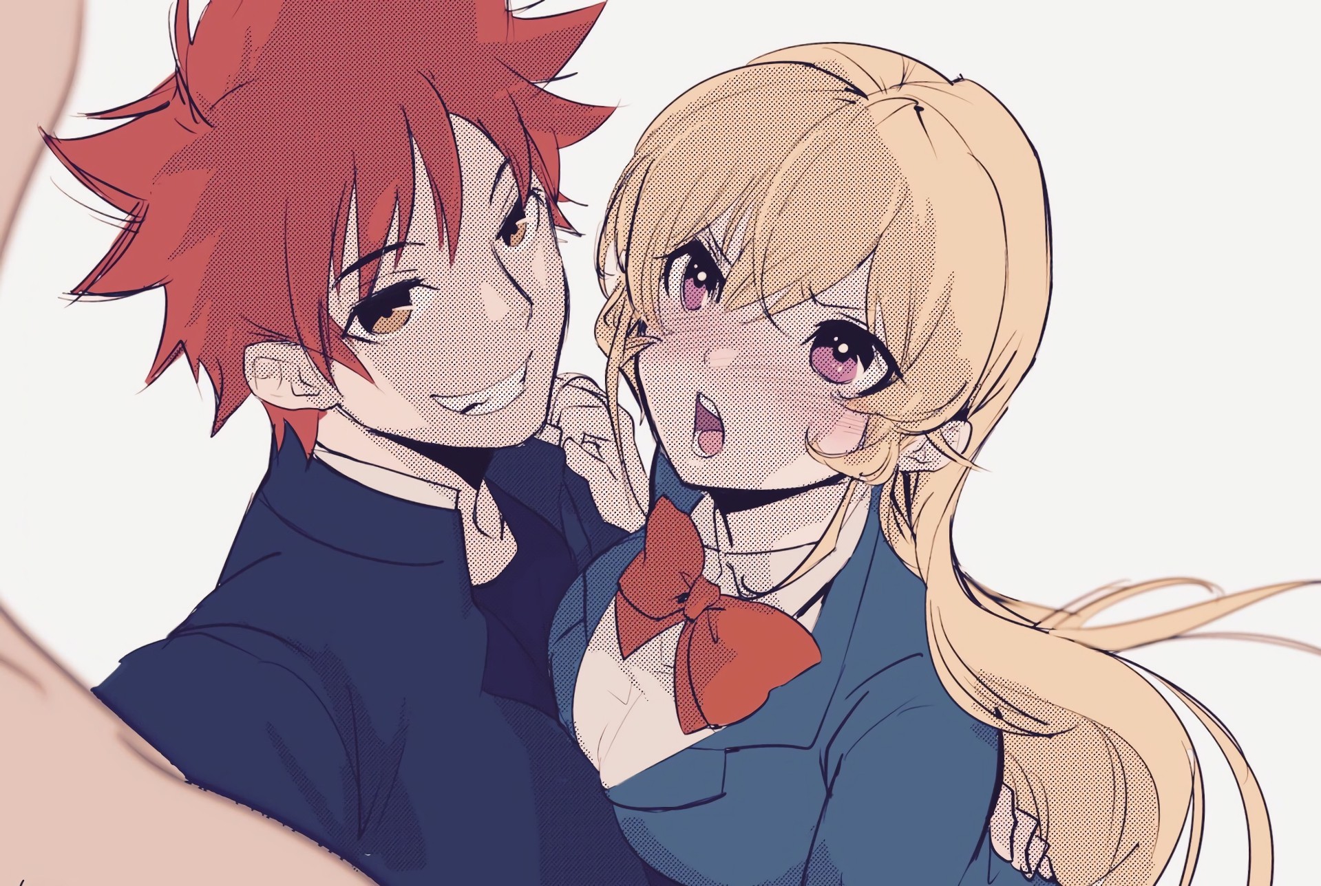Yukihira Soma and Nakiri Erina from Shokugeki no Souma HD Wallpaper