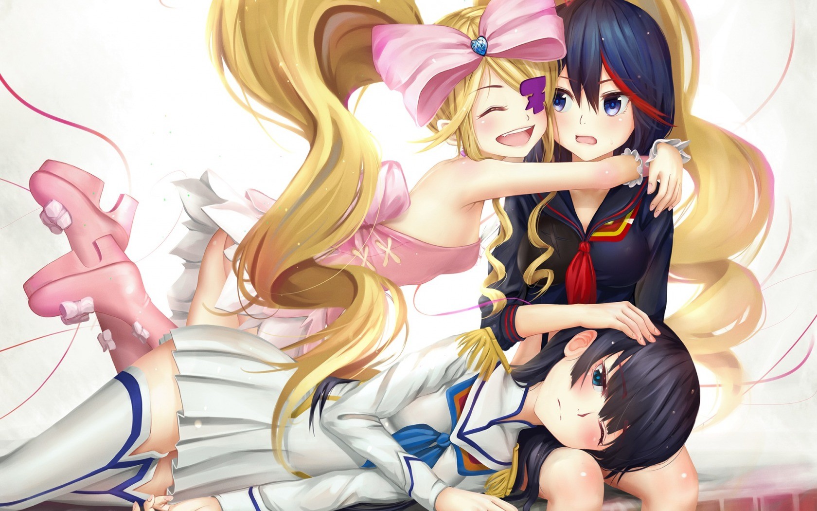 Kill la Kill anime girls hugging HD Wallpaper
