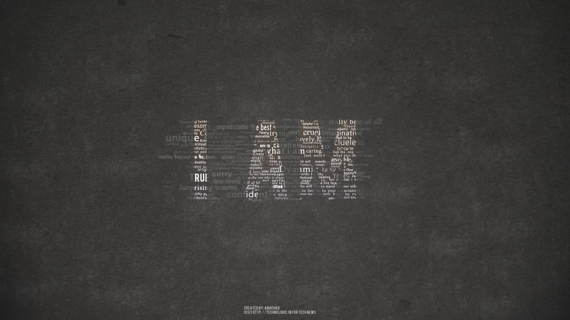 Word cloud with text on a dark background HD Wallpaper