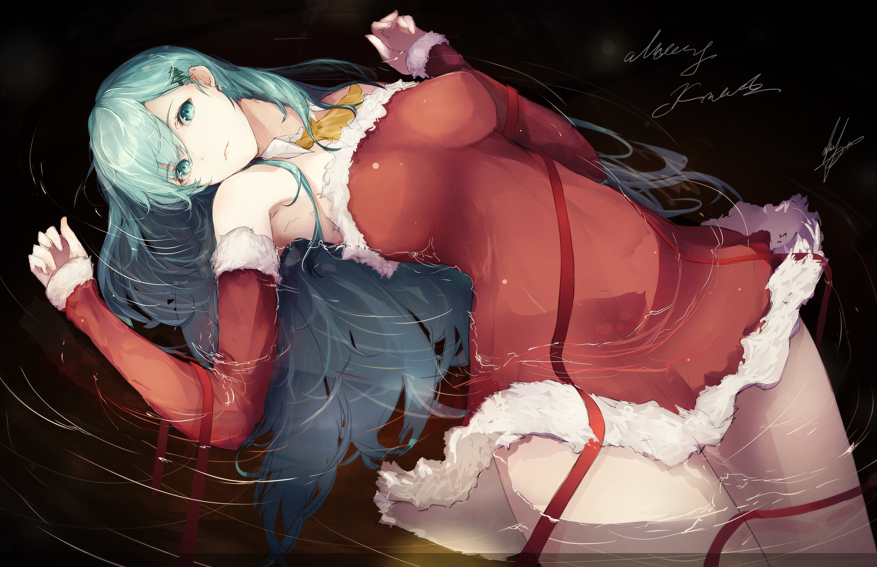 Suzuya from Kantai Collection in a Santa costume HD Wallpaper
