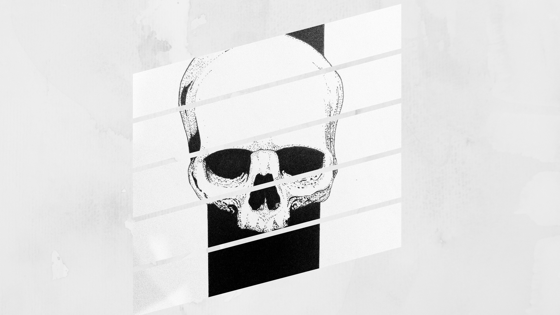 Abstract skull illustration with horizontal lines HD Wallpaper
