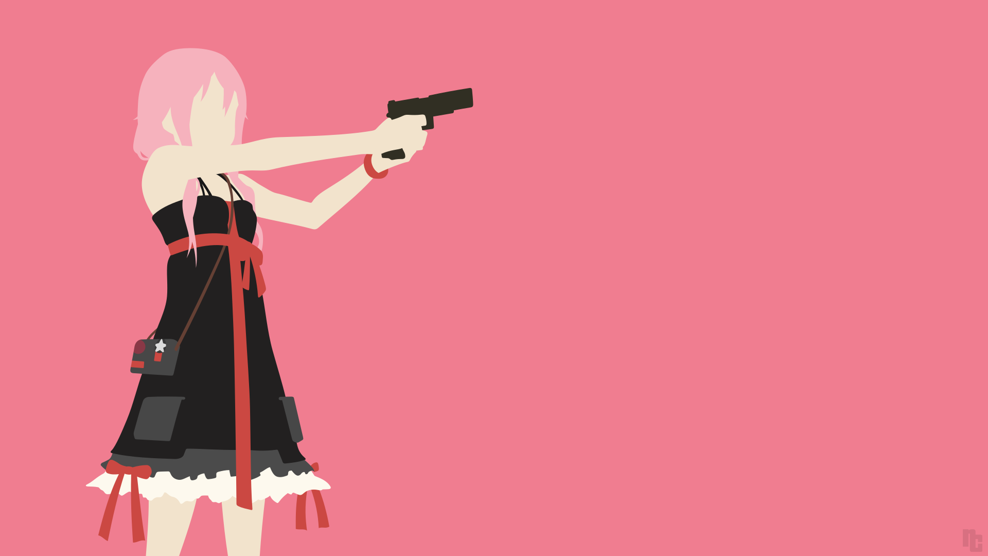 Yuzuriha Inori from Guilty Crown holding a gun HD Wallpaper