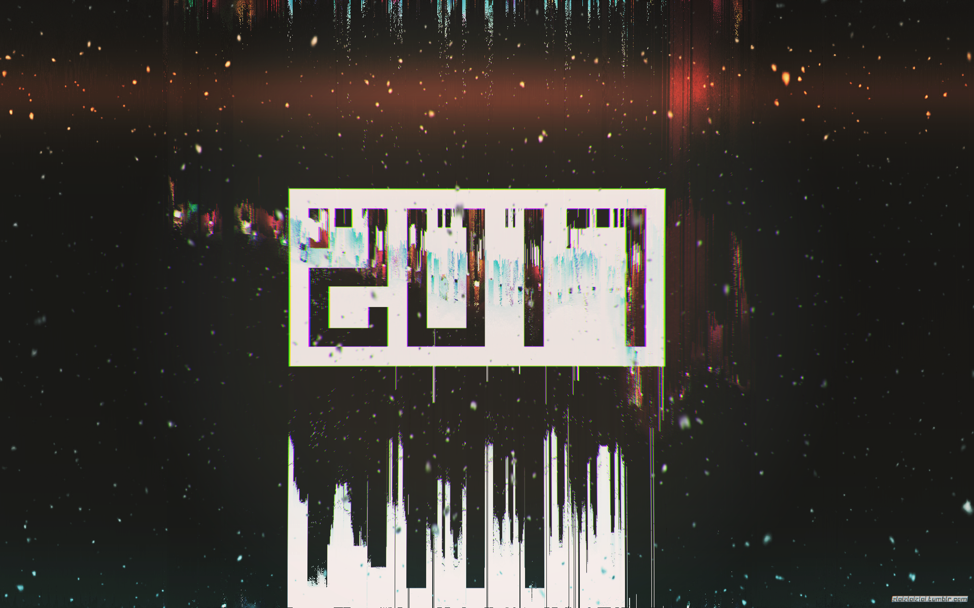 Glitch art abstract 2017 New Year HD Wallpaper