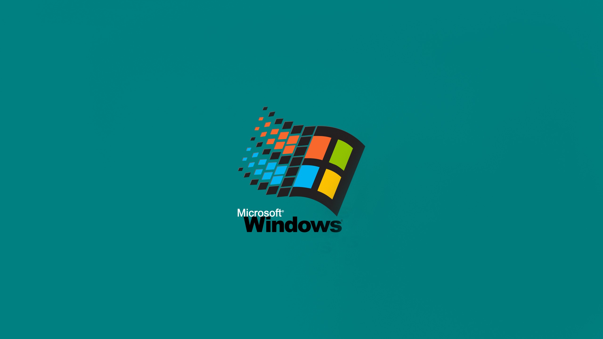 Microsoft Windows logo on teal background HD Wallpaper