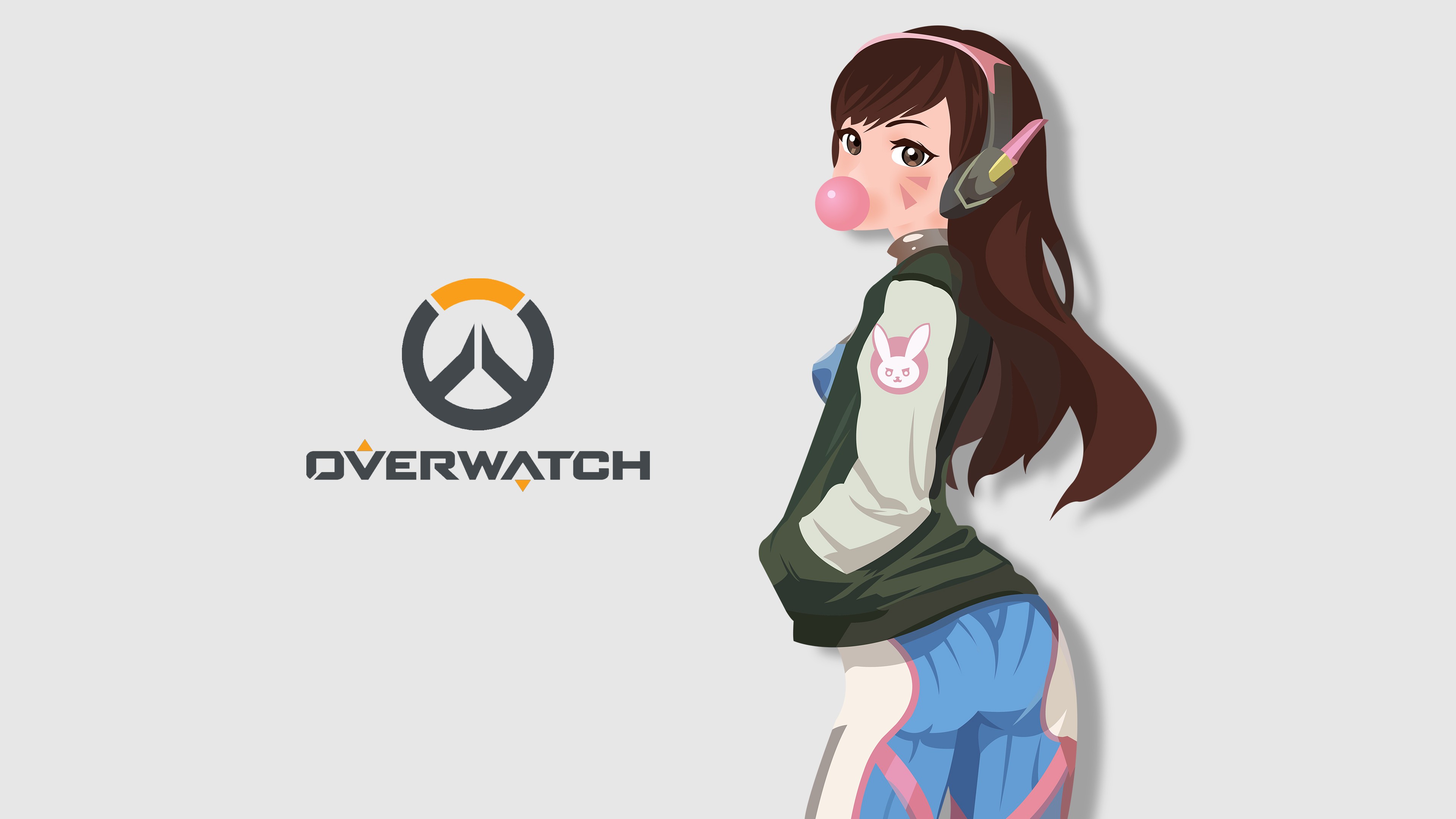 D.Va from Overwatch with logo HD Wallpaper