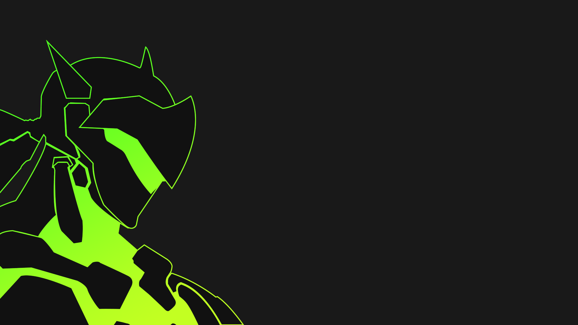 Genji from Overwatch minimalist art HD Wallpaper